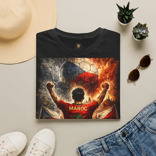 Marokko Fußball Fan T-Shirt | Marokko Supporter Shirt | Morocco Fan Design | Fußball Fanartikel | Geschenk für Marokko Fans