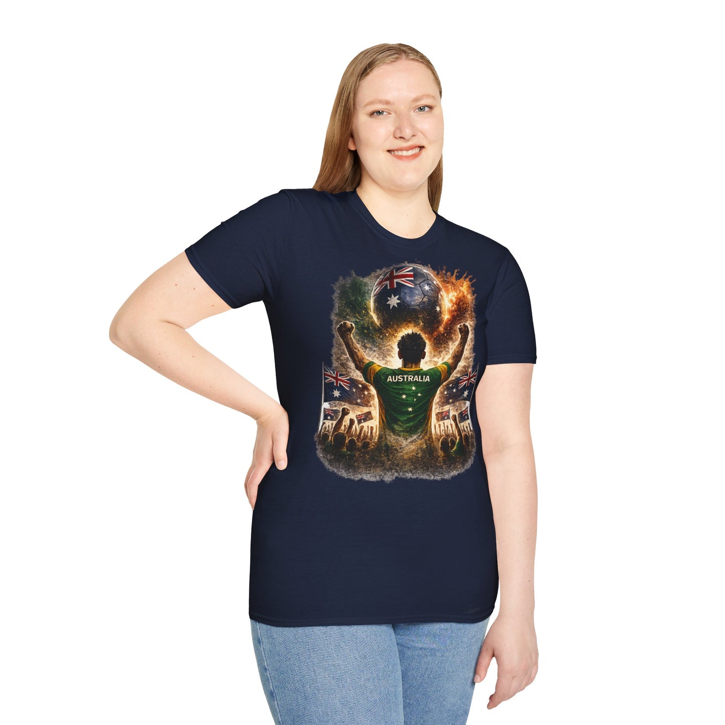 Australien Fußball Fan T-Shirt – Australien Flagge Supporter Design | Fußball Fanartikel | Geschenk für Fußballfans