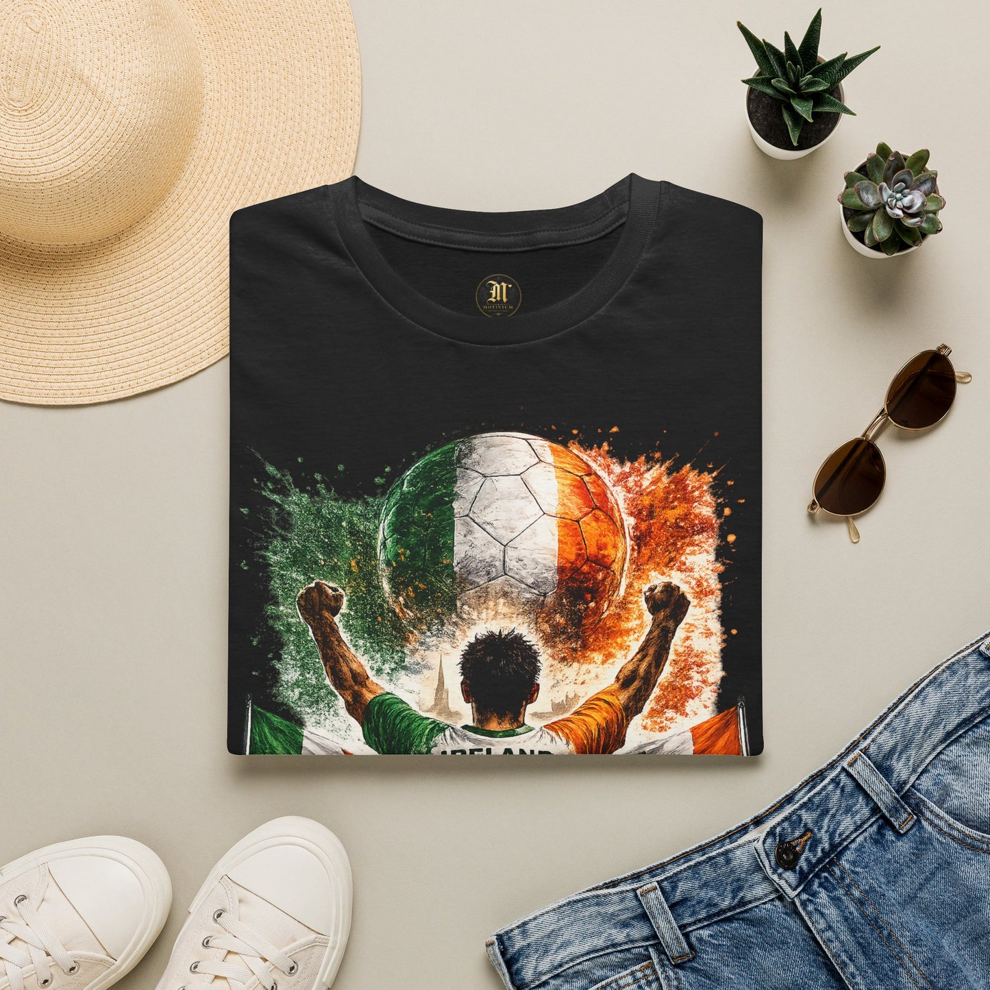 Irland Fußball Fan T-Shirt – Irland Flagge Supporter Design | Fußball Fanartikel | Geschenk für Fußballfans