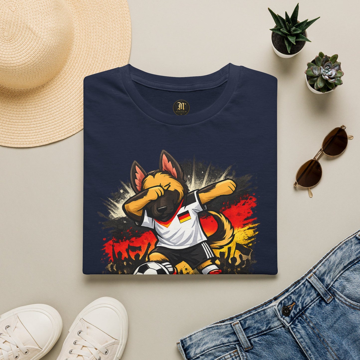 Deutschland Fußball Fan Hund T-Shirt – Schäferhund im Deutschland Trikot | Motivium