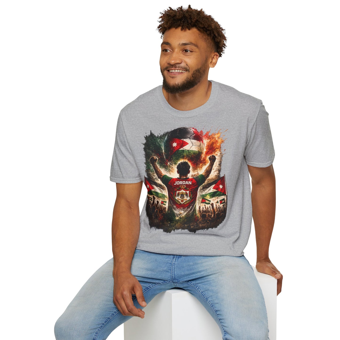 Jordanien Fußball Fan T-Shirt – Jordanien Flagge Supporter Design | Fußball Fanartikel | Geschenk für Fußballfans