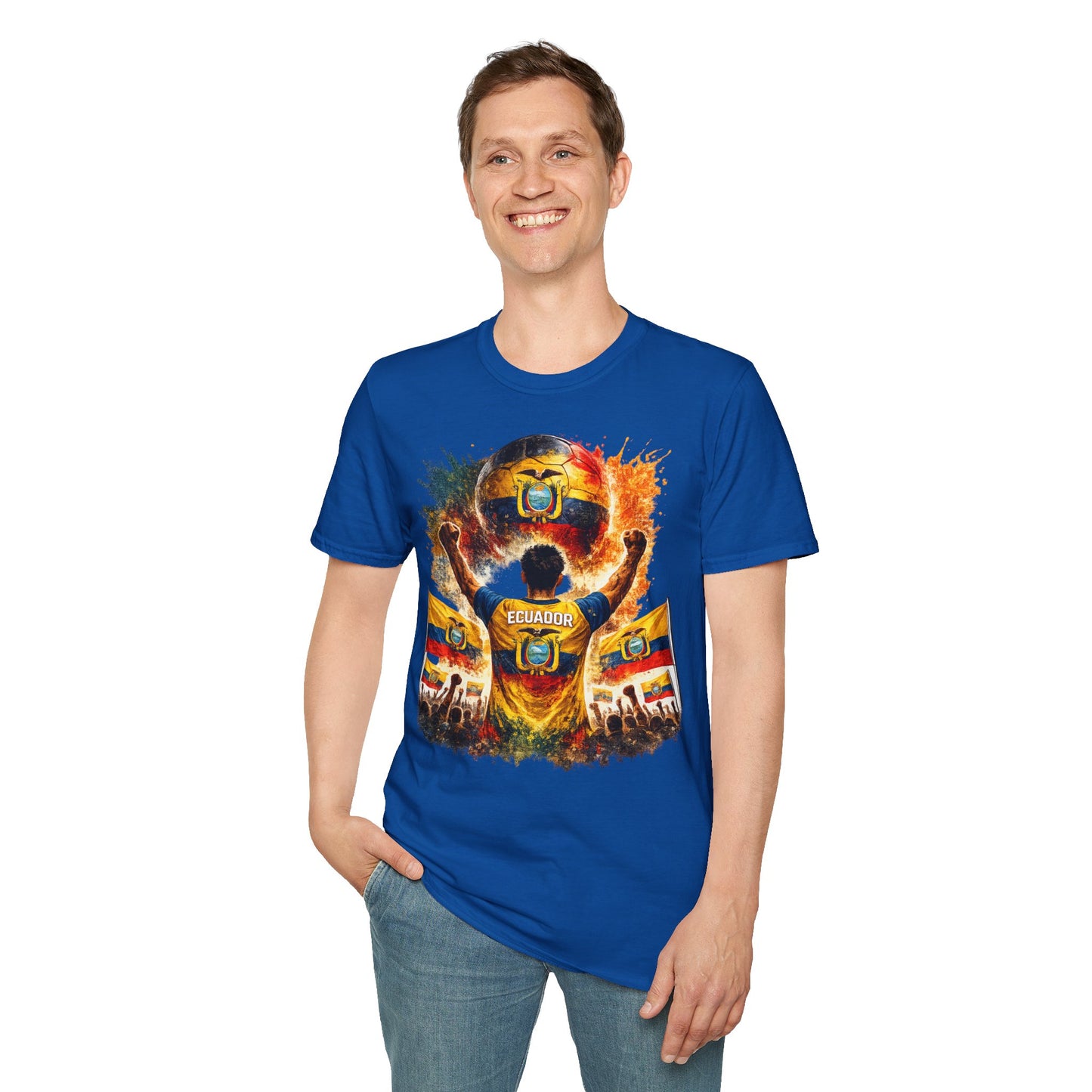 Ecuador Fußball Fan T-Shirt – Ecuador Flagge Supporter Design | Fußball Fanartikel | Geschenk für Fußballfans