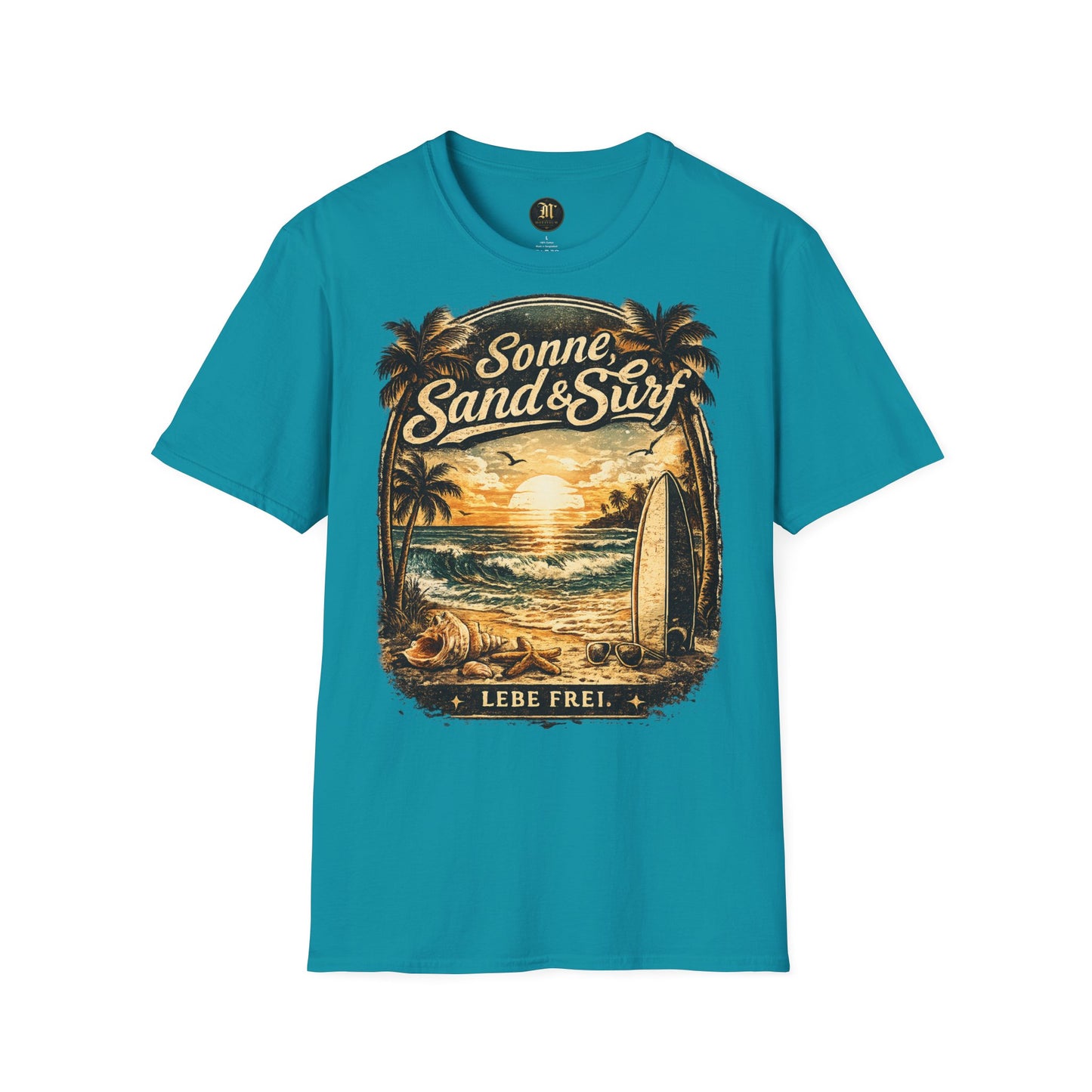 🌴 Sonne, Sand & Surf T-Shirt – Lebe Frei | Vintage Beach Lifestyle Design