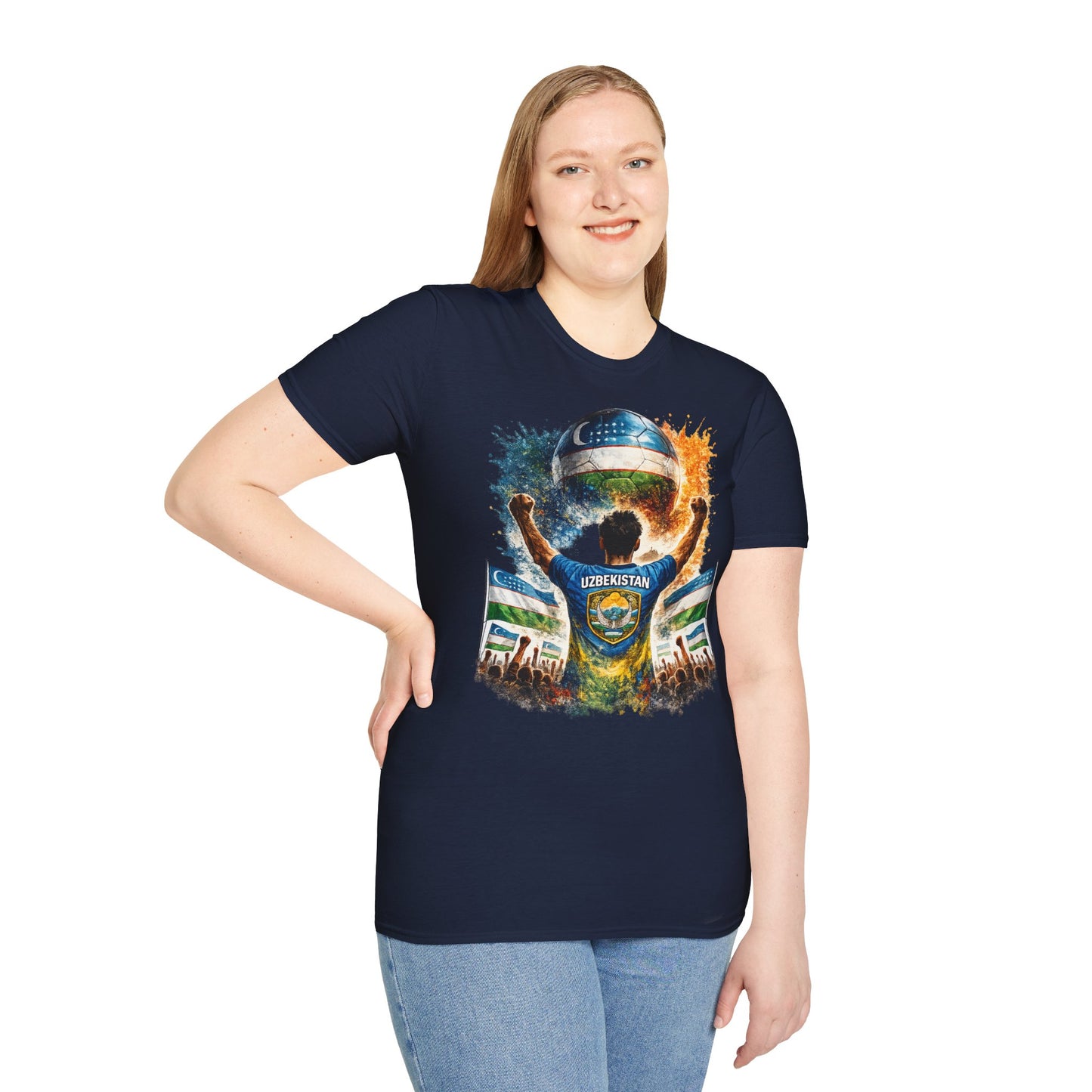 Usbekistan Fußball Fan T-Shirt – Usbekistan Flagge Supporter Design | Fußball Fanartikel | Geschenk für Fußballfans