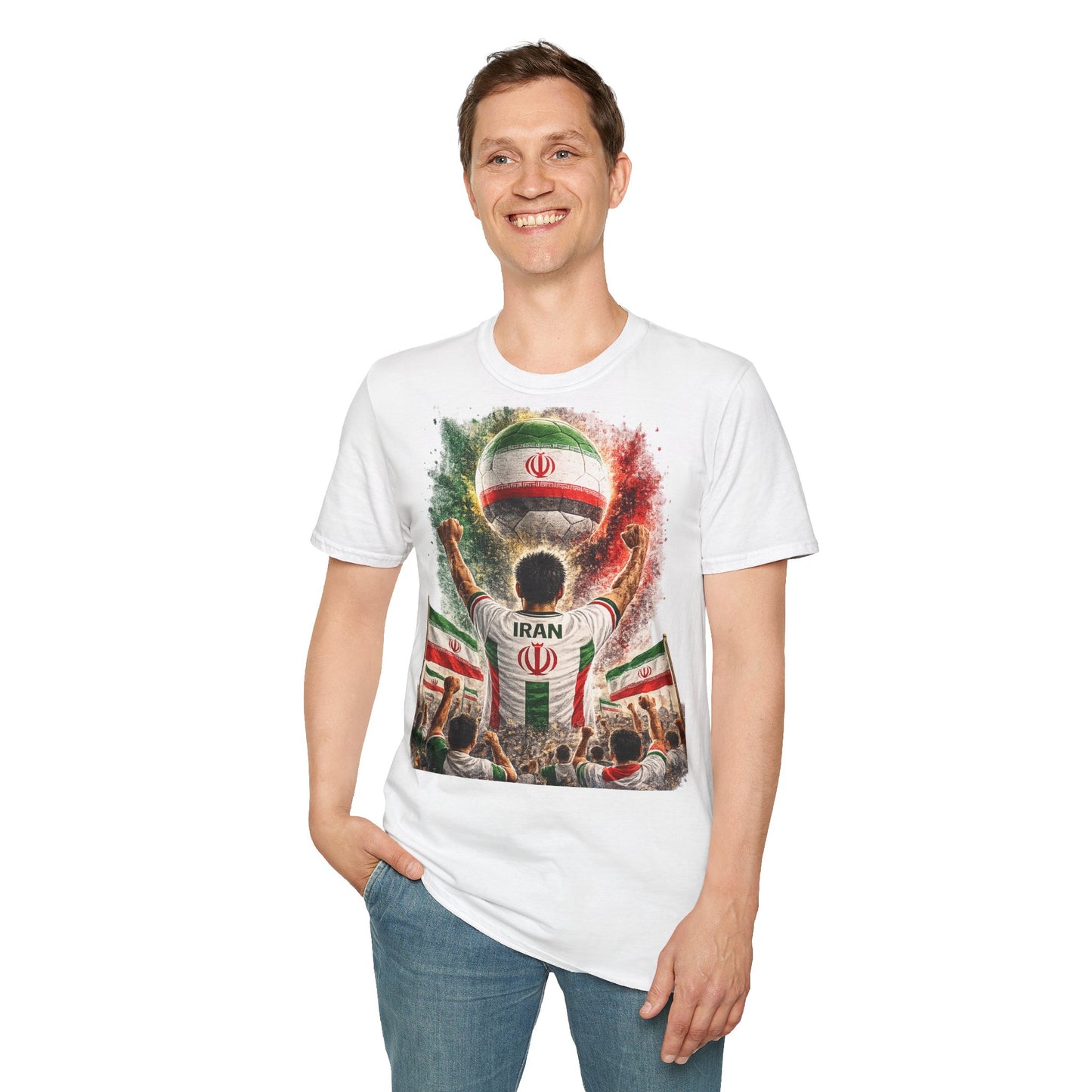 Iran Fußball Fan T-Shirt | Iran Supporter Shirt | Iran Fan Design | Fußball Fanartikel | Geschenk für Iran Fans
