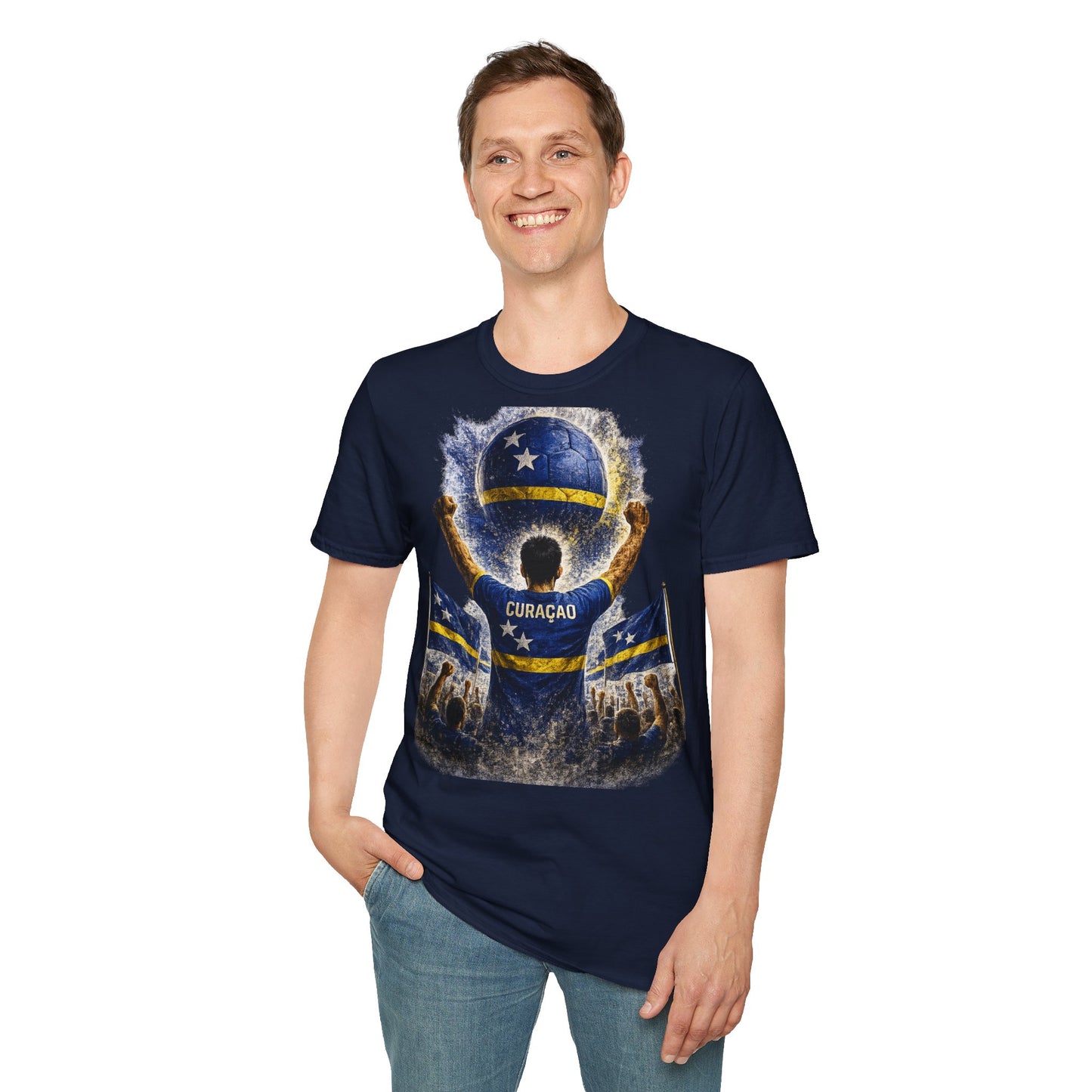 Curaçao Fußball Fan T-Shirt | Curaçao Supporter Shirt | Curacao Fan Design | Fußball Fanartikel | Geschenk für Curaçao Fans