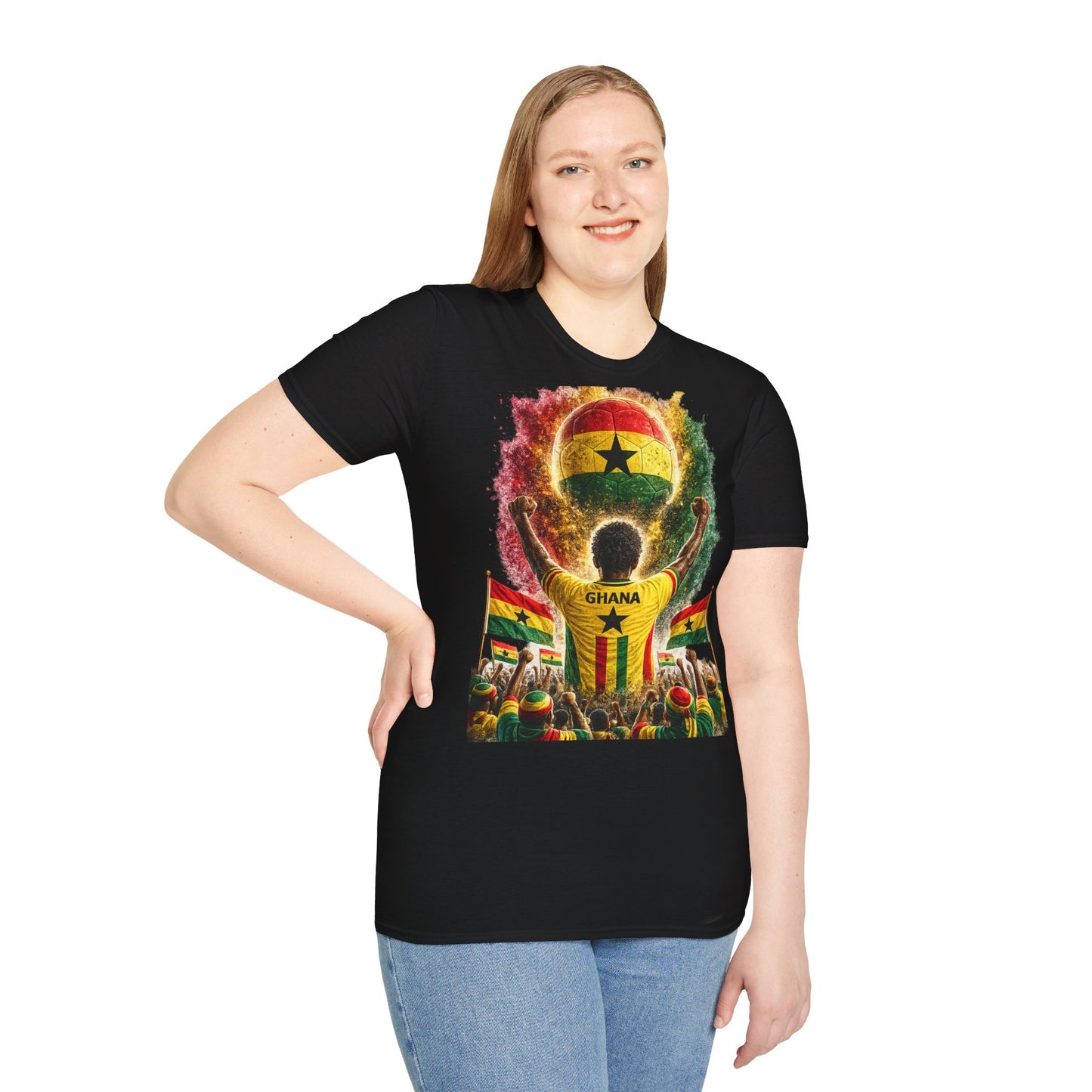 Ghana Fußball Fan T-Shirt | Ghana Supporter Shirt | Ghana Fan Design | Fußball Fanartikel | Geschenk für Ghana Fans