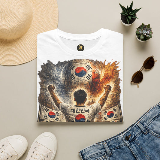 Südkorea Fußball Fan T-Shirt | Korea Supporter Shirt | South Korea Fan Design | Fußball Fanartikel | Geschenk für Südkorea Fans