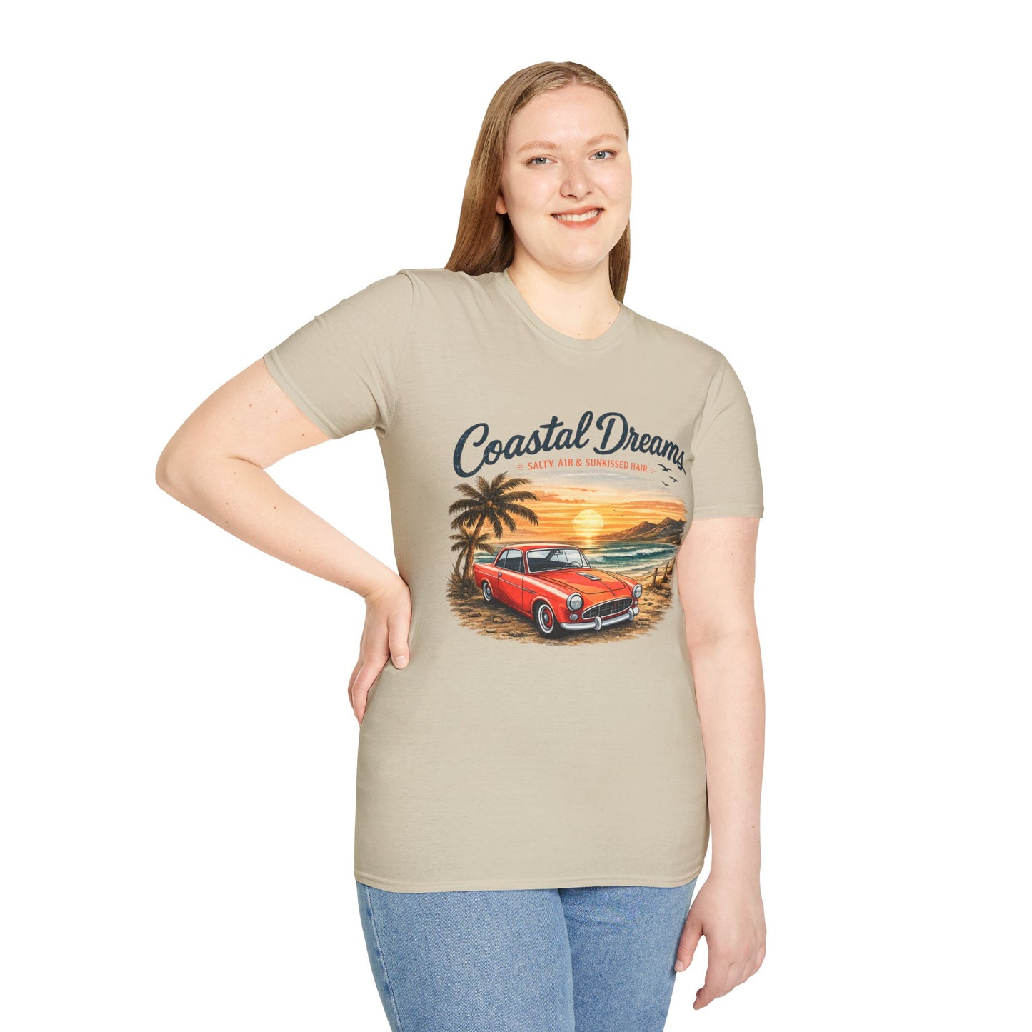 Coastal Dreams T-Shirt – Salzige Luft & Sonnengeküsstes Haar | Vintage Oldtimer Strand Motiv