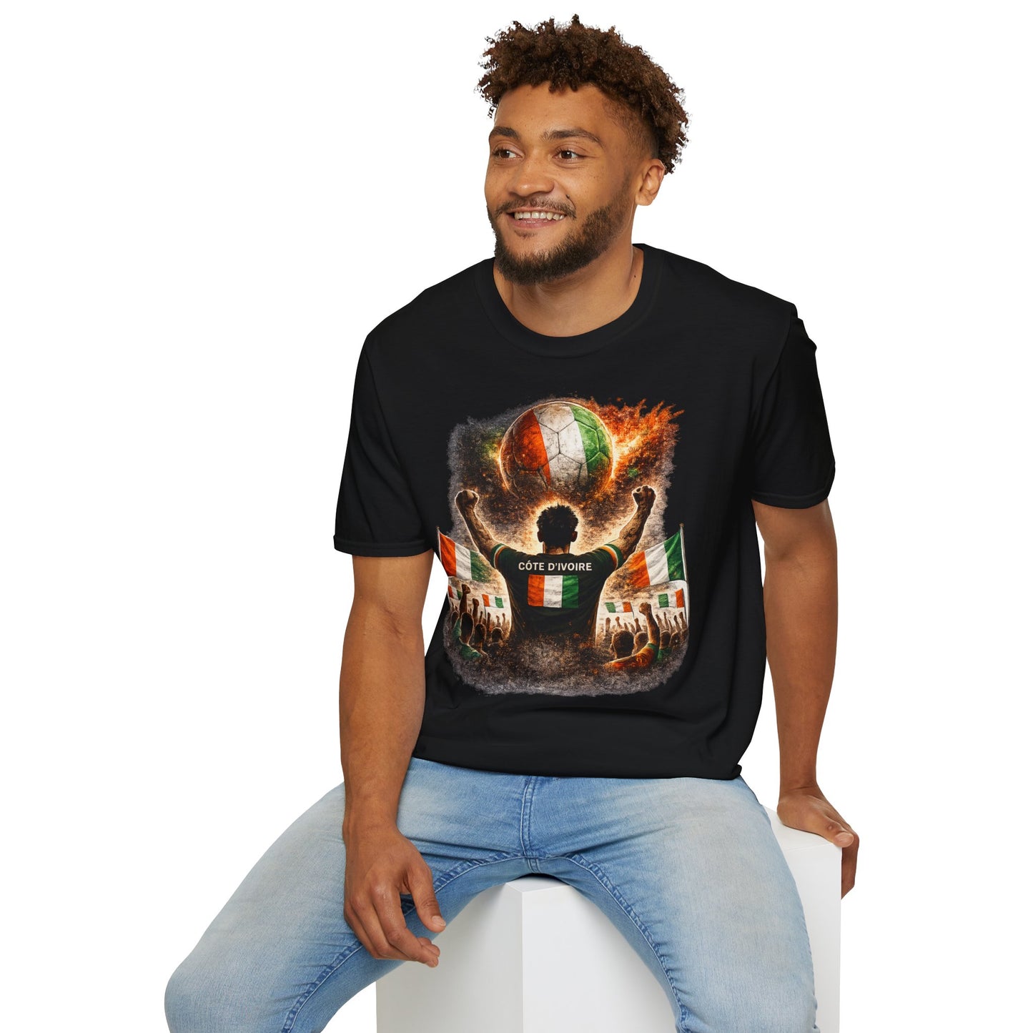 Elfenbeinküste Fußball Fan T-Shirt – Côte d'Ivoire Flagge Supporter Design | Fußball Fanartikel | Geschenk für Fußballfans