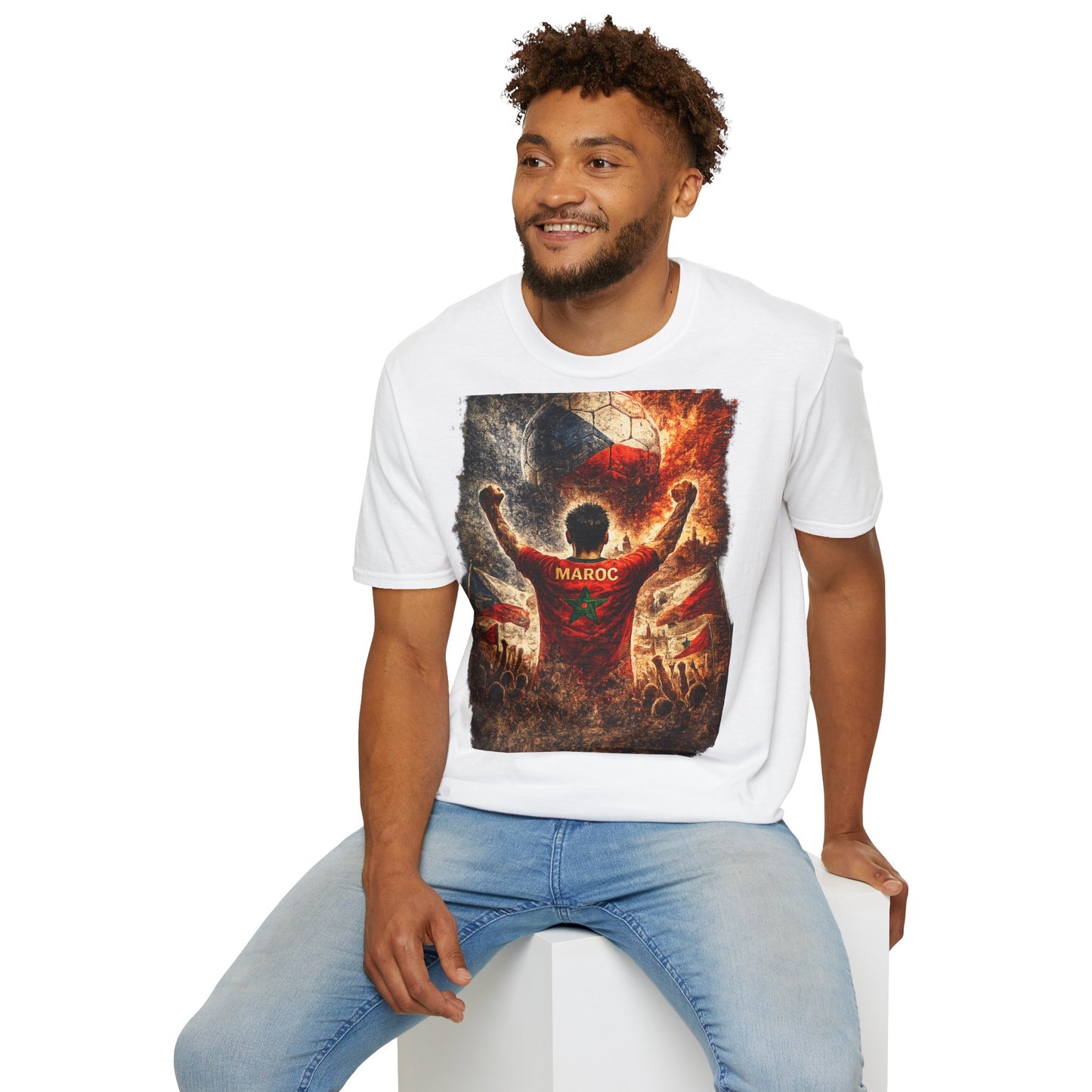 Marokko Fußball Fan T-Shirt | Marokko Supporter Shirt | Morocco Fan Design | Fußball Fanartikel | Geschenk für Marokko Fans