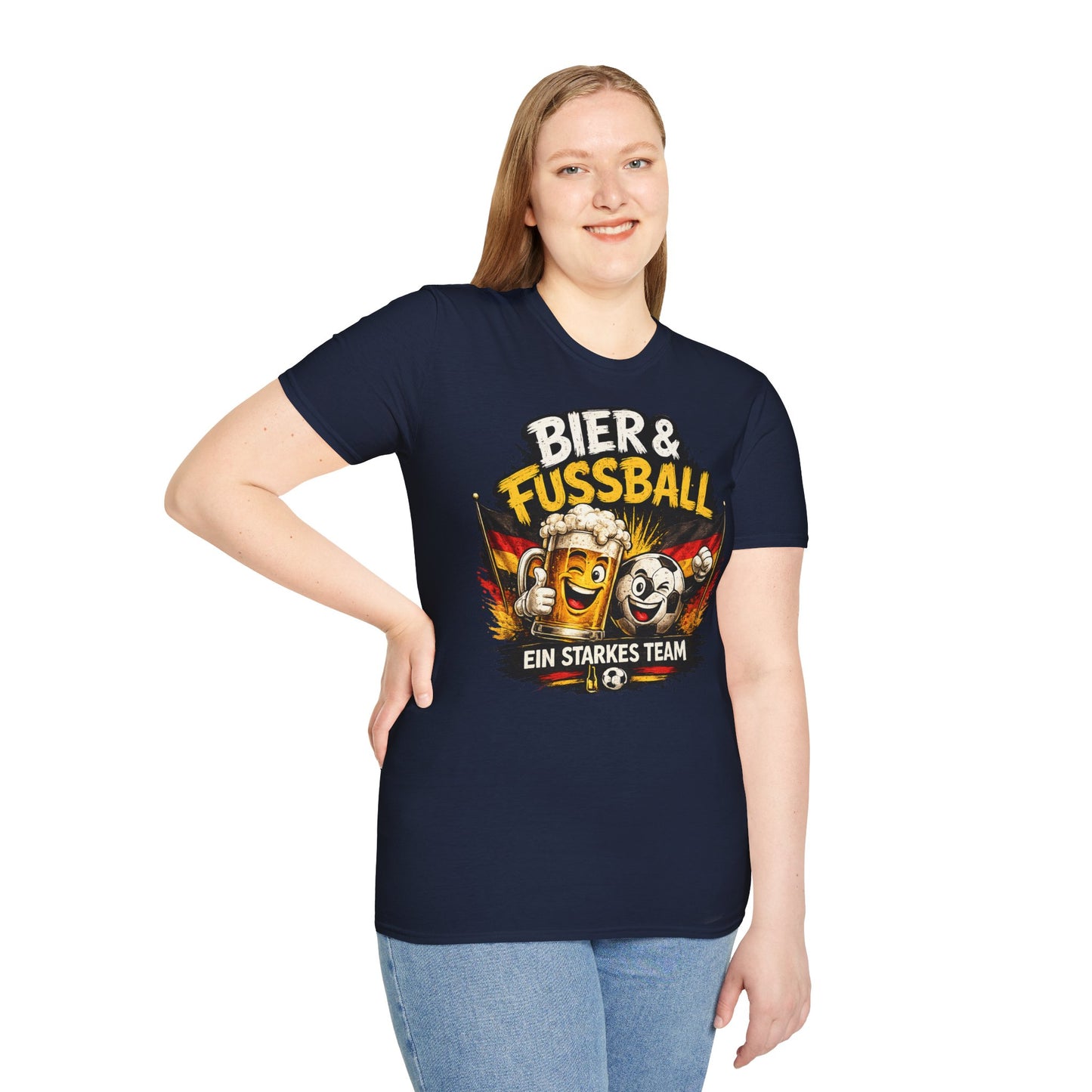 Bier & Fußball – Ein starkes Team | Deutschland Fan T-Shirt | Lustiges Fußball & Bier Design