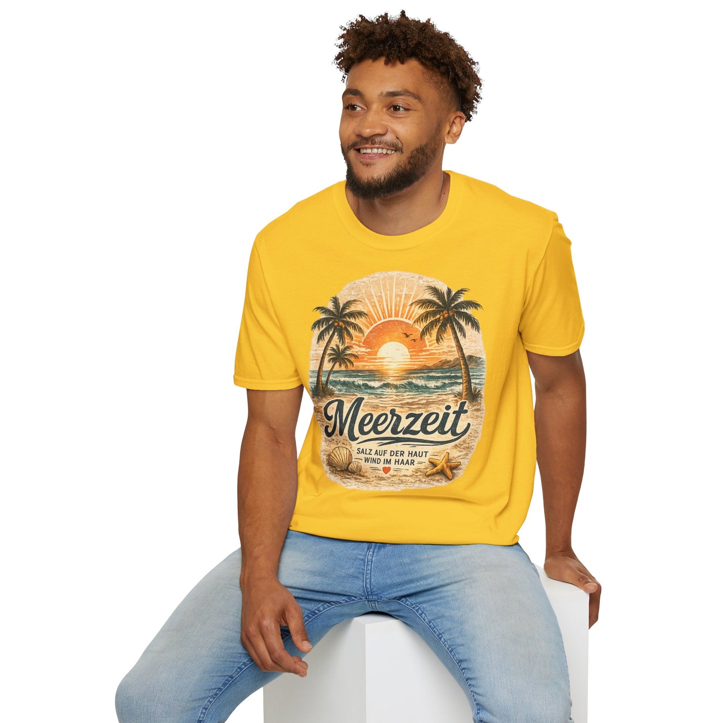 Meerzeit T-Shirt – Salz auf der Haut, Wind im Haar | Vintage Strand Shirt | Sommer Urlaub Meer Geschenk
