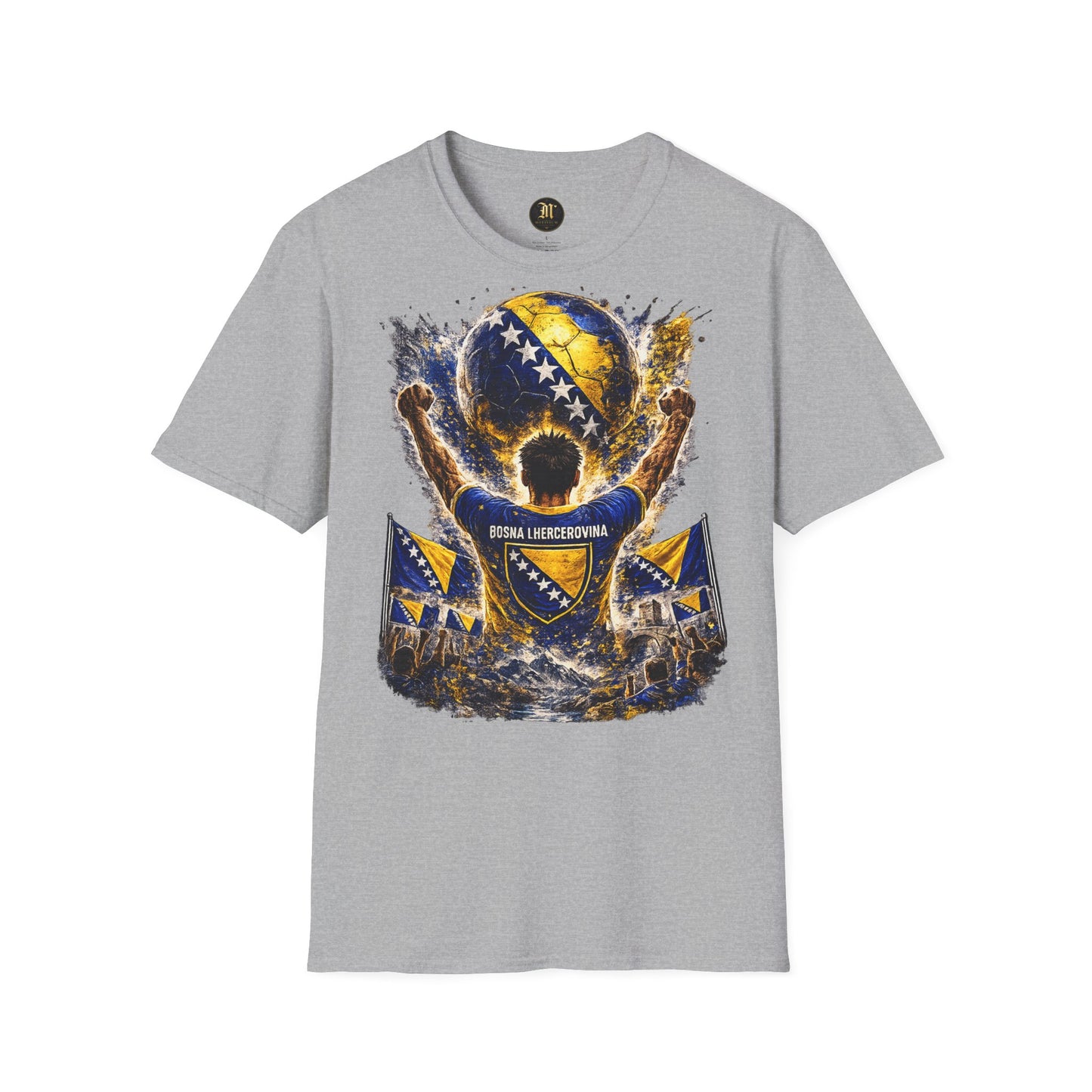 Bosnien & Herzegowina Fußball Fan T-Shirt – Bosnien Flagge Supporter Design | Fußball Fanartikel | Geschenk für Fußballfans