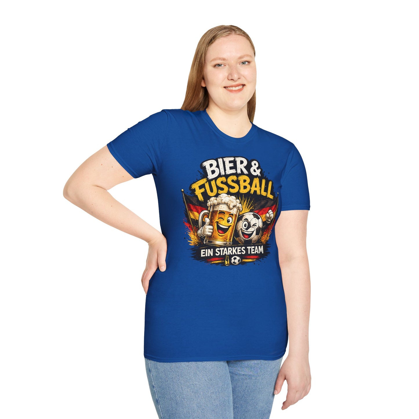 Bier & Fußball – Ein starkes Team | Deutschland Fan T-Shirt | Lustiges Fußball & Bier Design