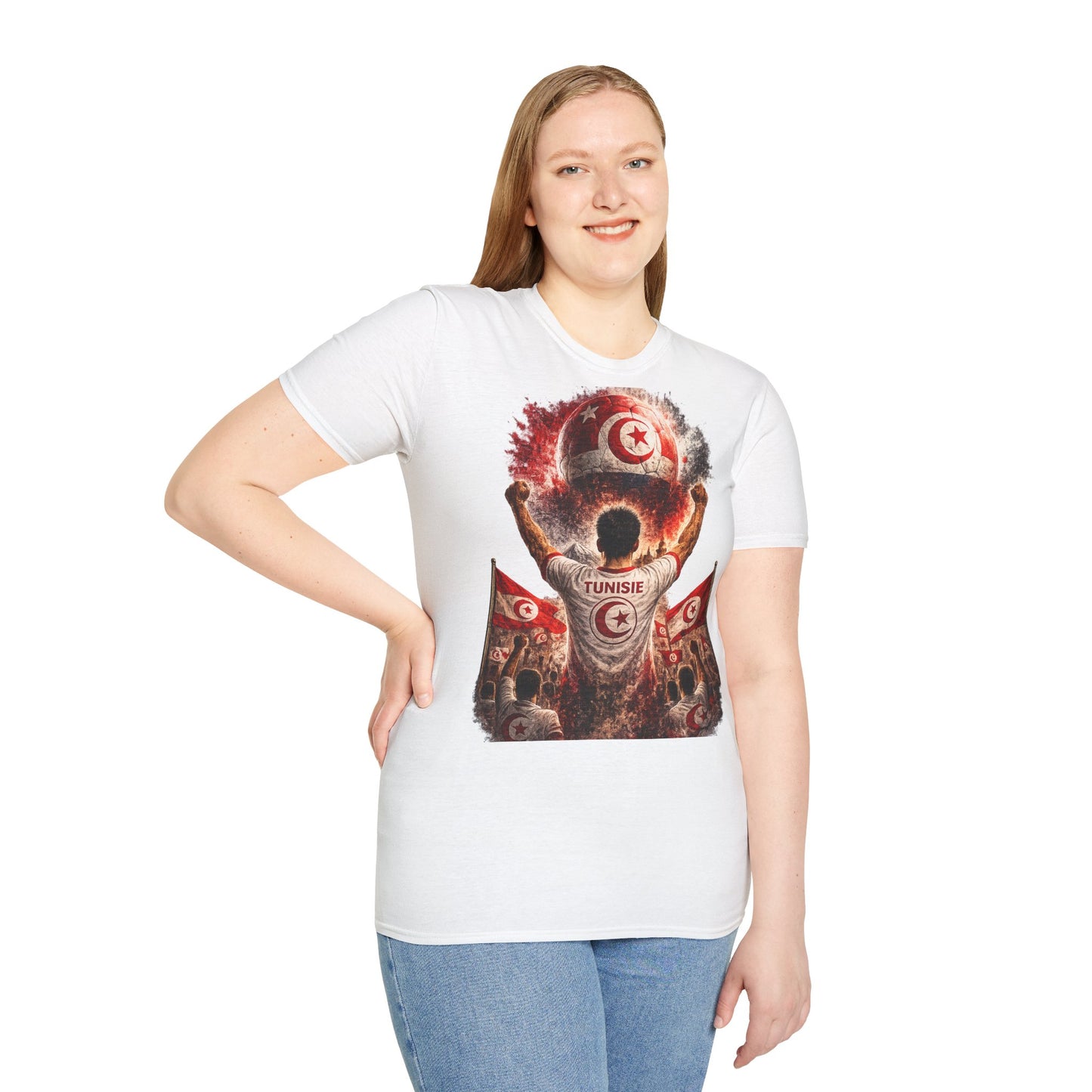 Tunesien Fußball Fan T-Shirt | Tunesien Supporter Shirt | Tunisia Fan Design | Fußball Fanartikel | Geschenk für Tunesien Fans