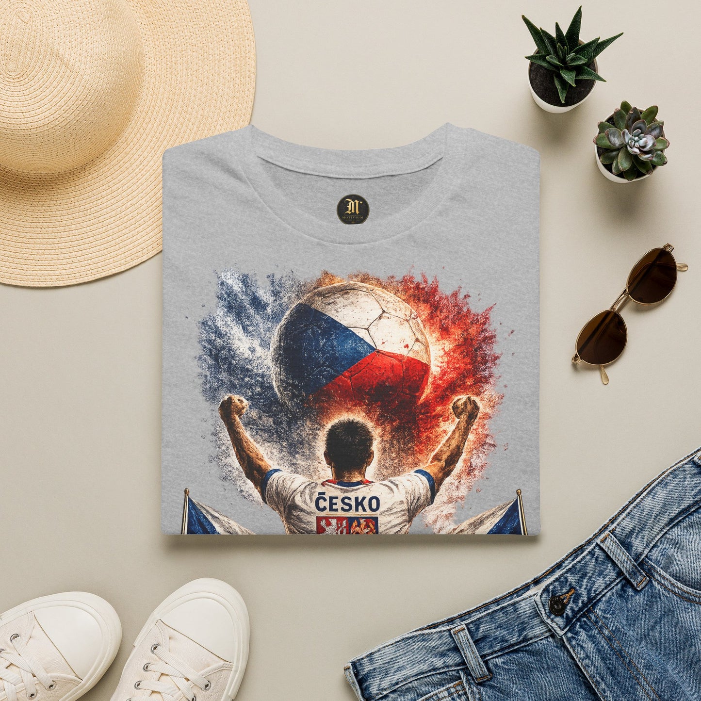 Tschechien Fußball Fan T-Shirt | Tschechien Supporter Shirt | Czech Republic Fan Design | Fußball Fanartikel | Geschenk für Tschechien Fans