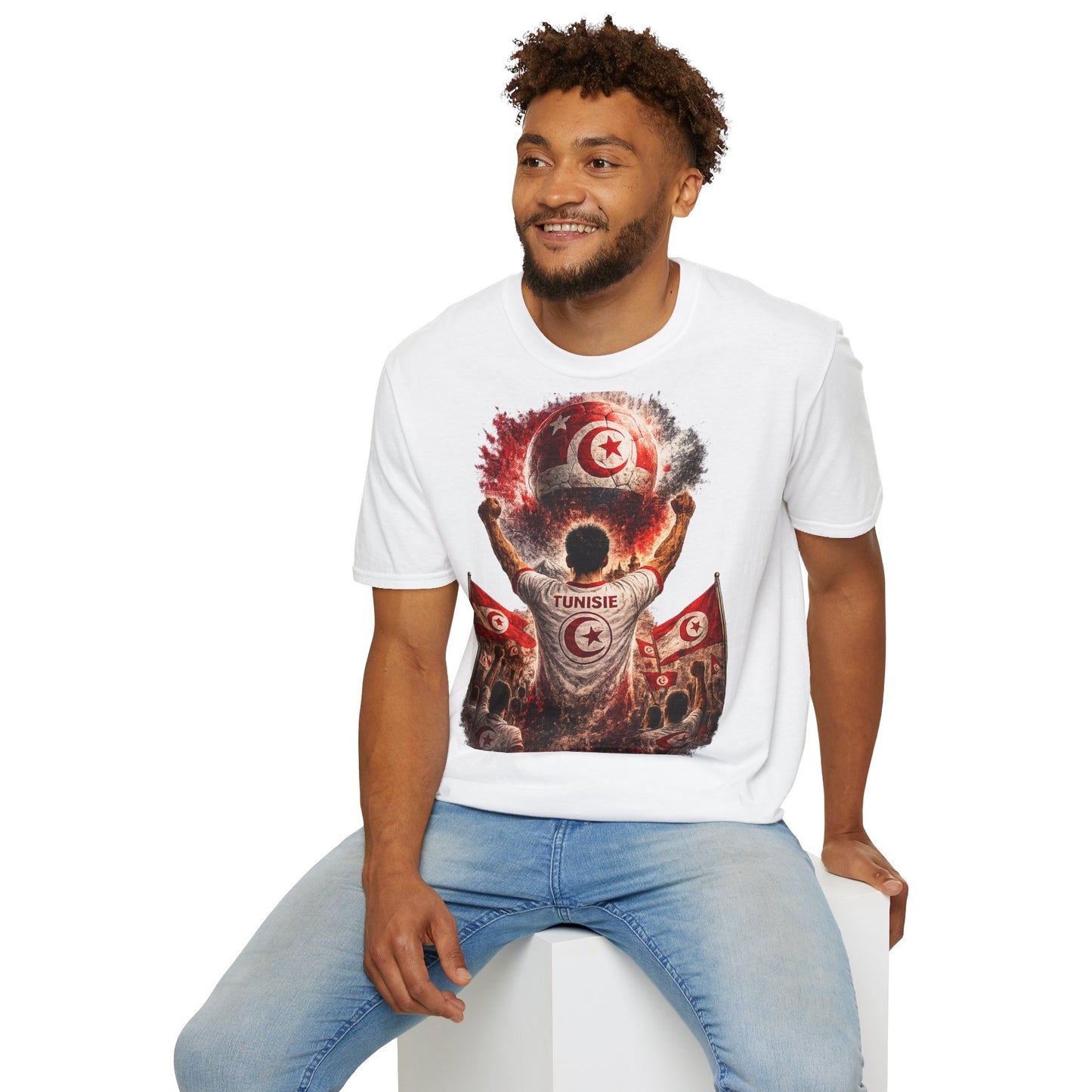 Tunesien Fußball Fan T-Shirt | Tunesien Supporter Shirt | Tunisia Fan Design | Fußball Fanartikel | Geschenk für Tunesien Fans