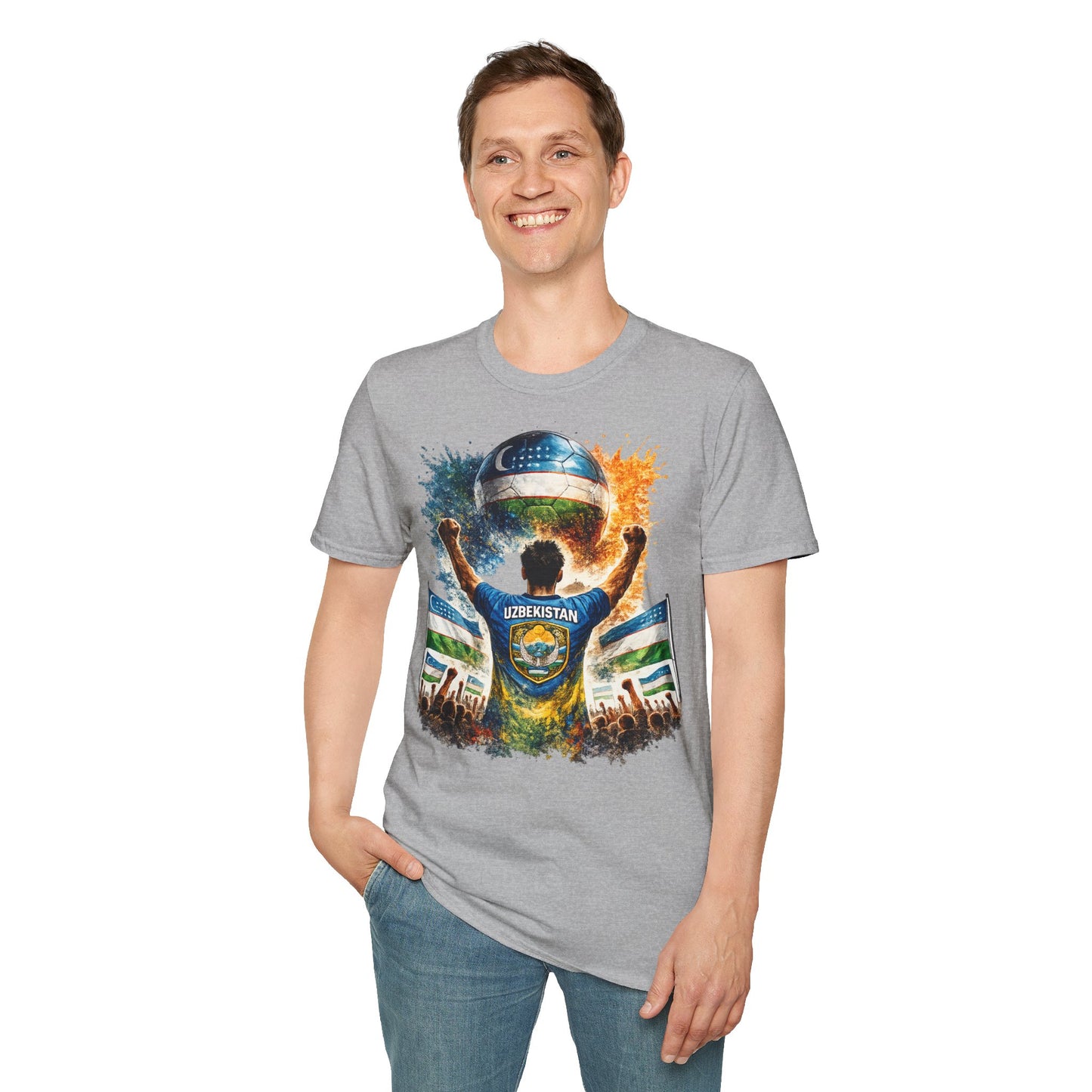 Usbekistan Fußball Fan T-Shirt – Usbekistan Flagge Supporter Design | Fußball Fanartikel | Geschenk für Fußballfans