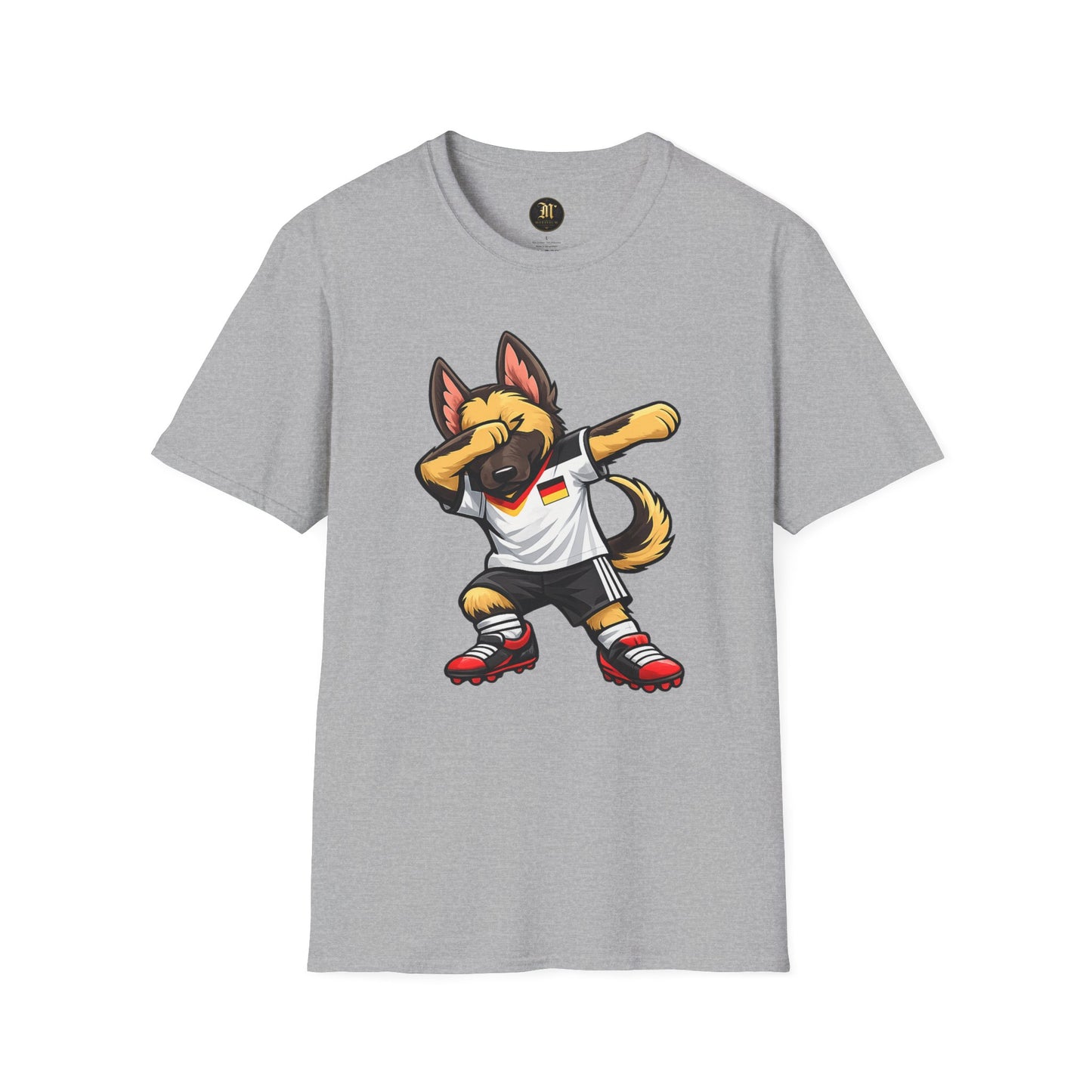 Deutschland Fußball Fan Hund T-Shirt – Front & Back Print Schäferhund Dabbing Fan-Shirt