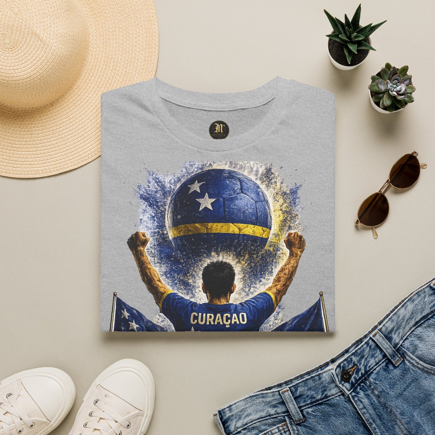 Curaçao Fußball Fan T-Shirt | Curaçao Supporter Shirt | Curacao Fan Design | Fußball Fanartikel | Geschenk für Curaçao Fans