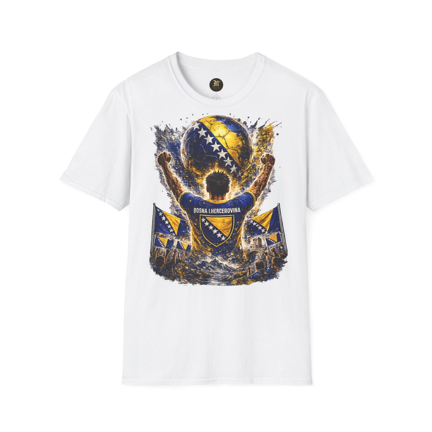 Bosnien & Herzegowina Fußball Fan T-Shirt – Bosnien Flagge Supporter Design | Fußball Fanartikel | Geschenk für Fußballfans
