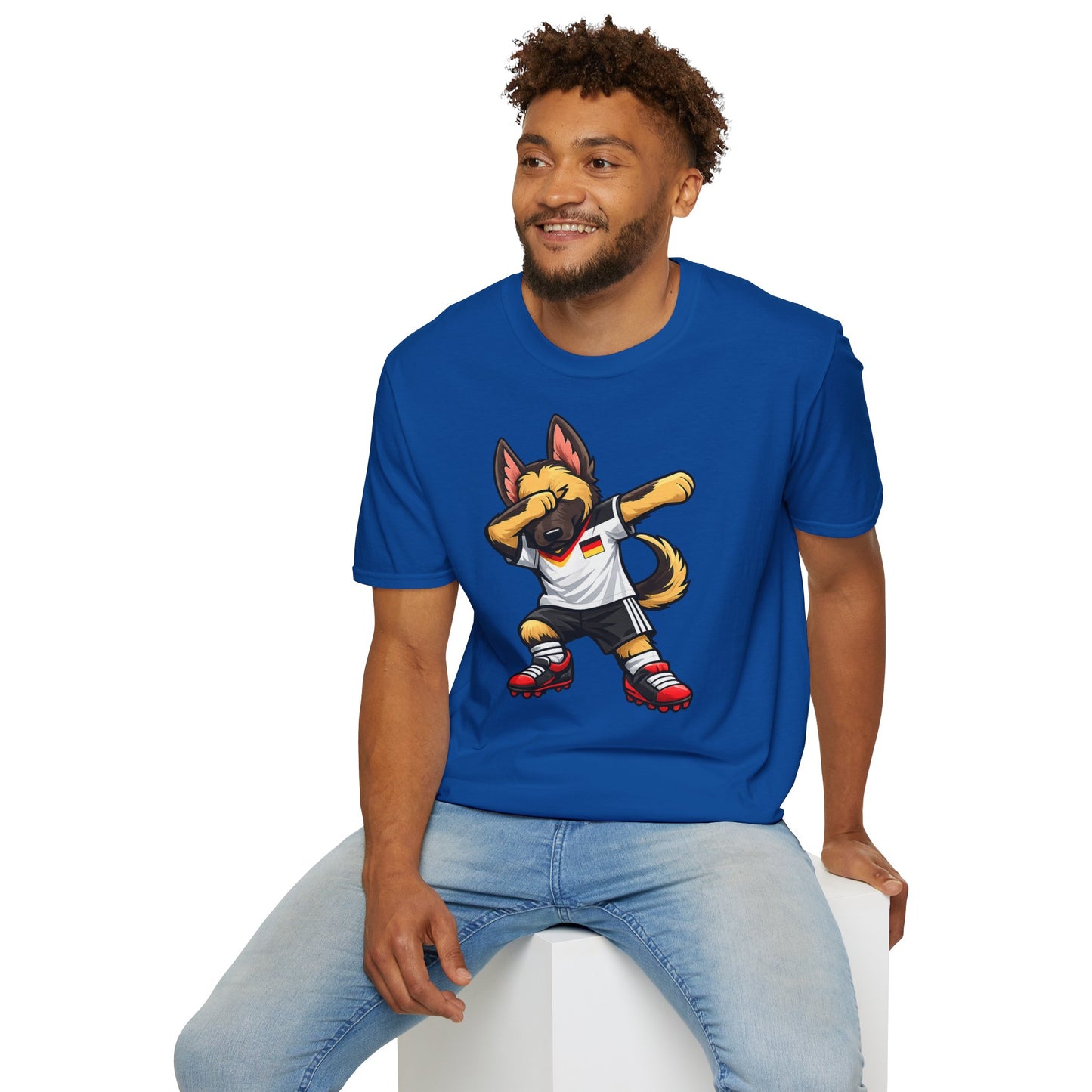 Deutschland Fußball Fan Hund T-Shirt – Dabbing Schäferhund im Deutschland Trikot