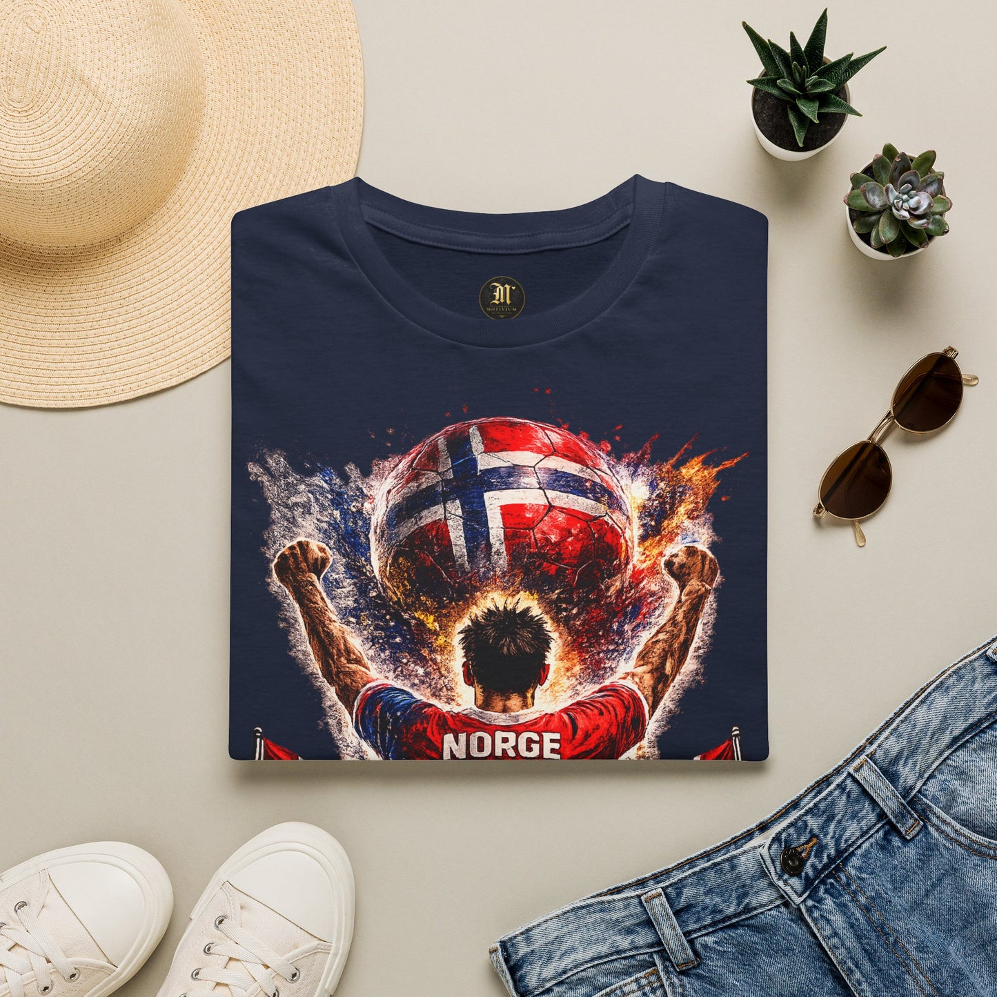 Norwegen Fußball Fan T-Shirt – Norwegen Flagge Supporter Design | Fußball Fanartikel | Geschenk für Fußballfans