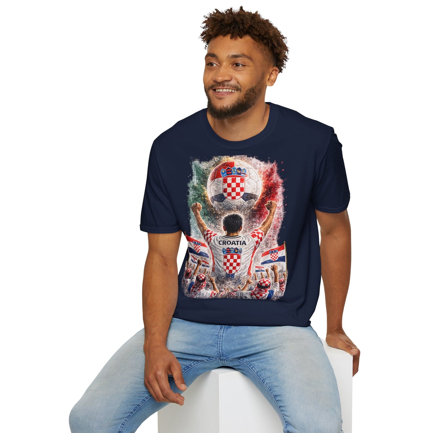 Kroatien Fußball Fan T-Shirt | Kroatien Supporter Shirt | Croatia Fan Design | Fußball Fanartikel | Geschenk für Kroatien Fans