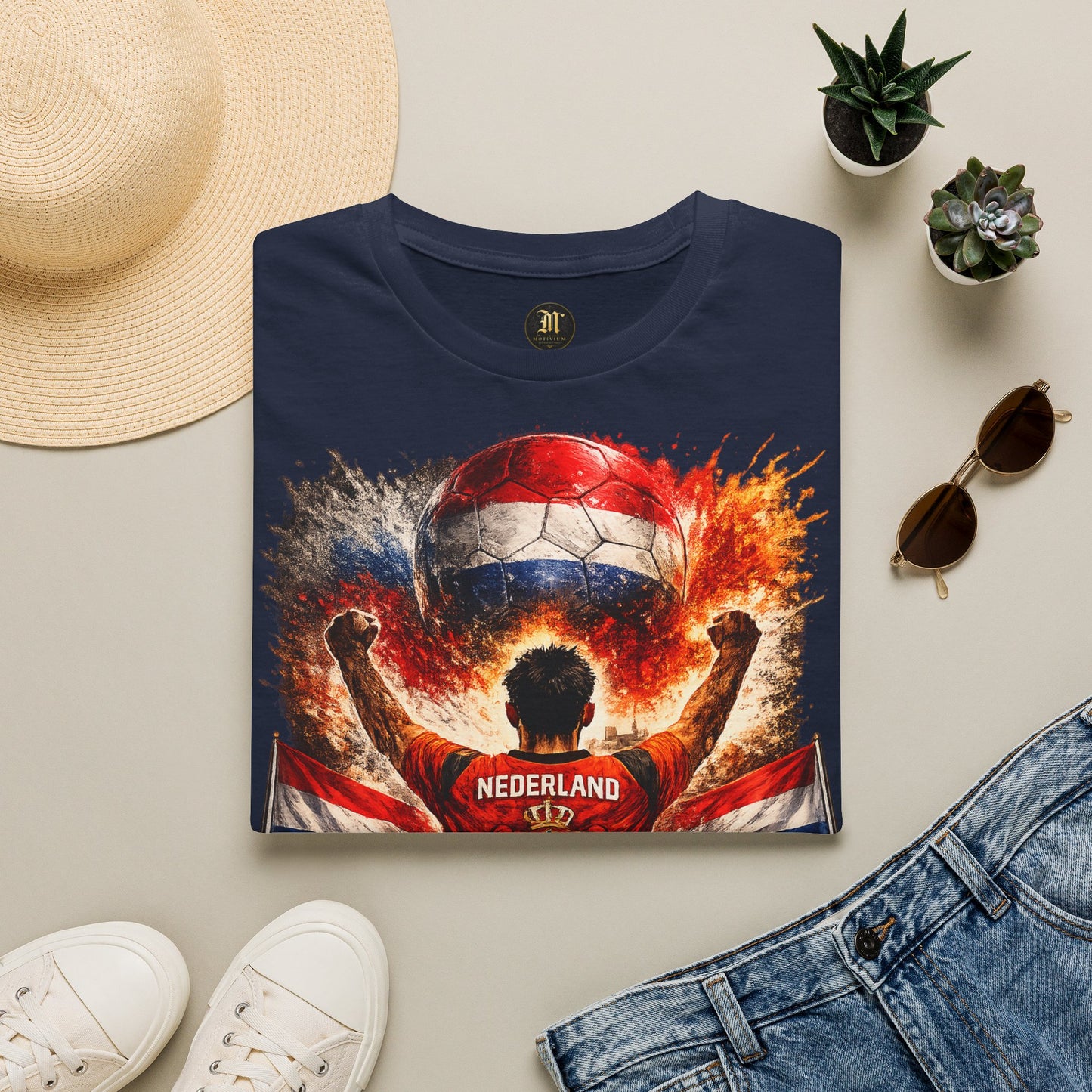 Niederlande Fußball Fan T-Shirt – Holland Flagge Supporter Design | Fußball Fanartikel | Geschenk für Fußballfans