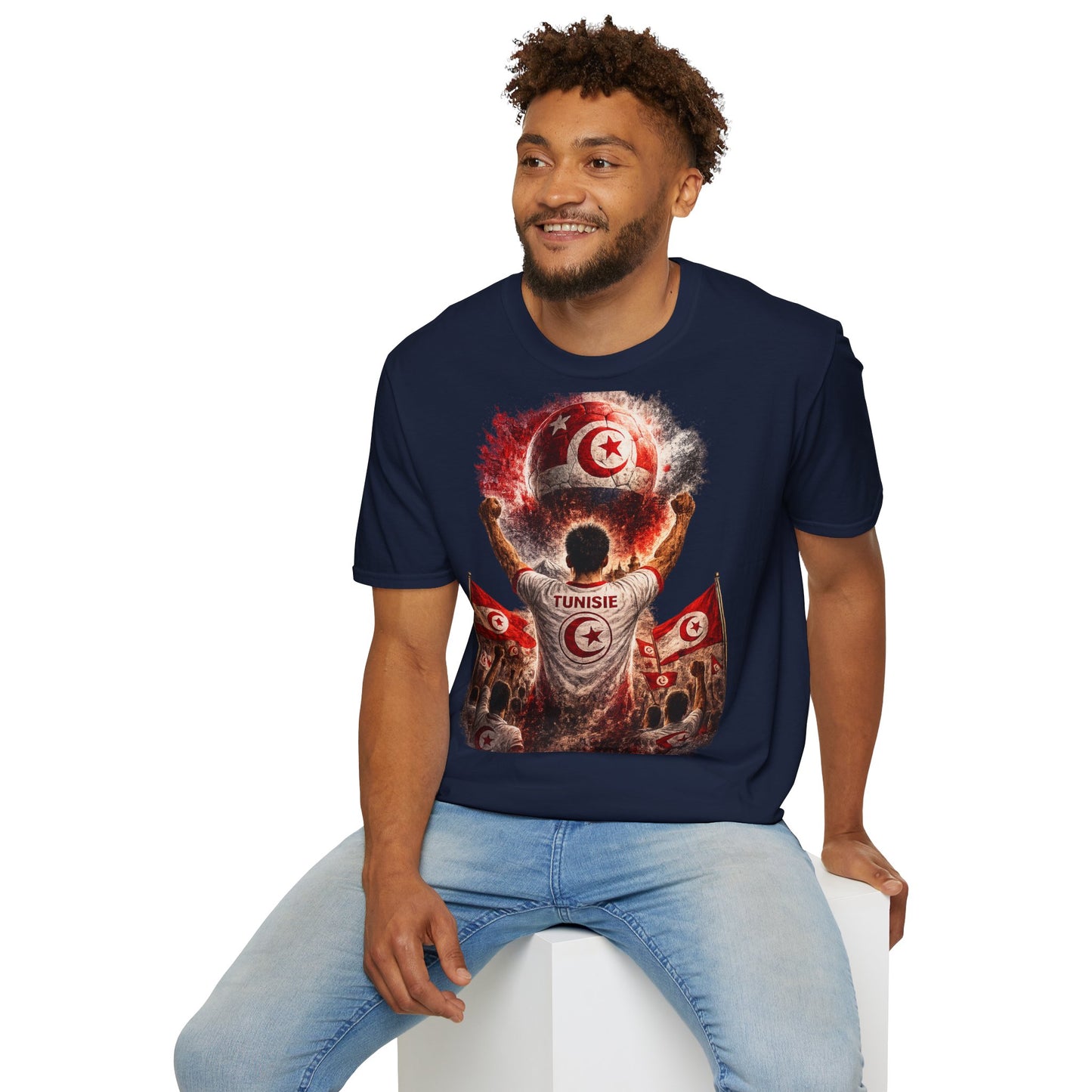 Tunesien Fußball Fan T-Shirt | Tunesien Supporter Shirt | Tunisia Fan Design | Fußball Fanartikel | Geschenk für Tunesien Fans