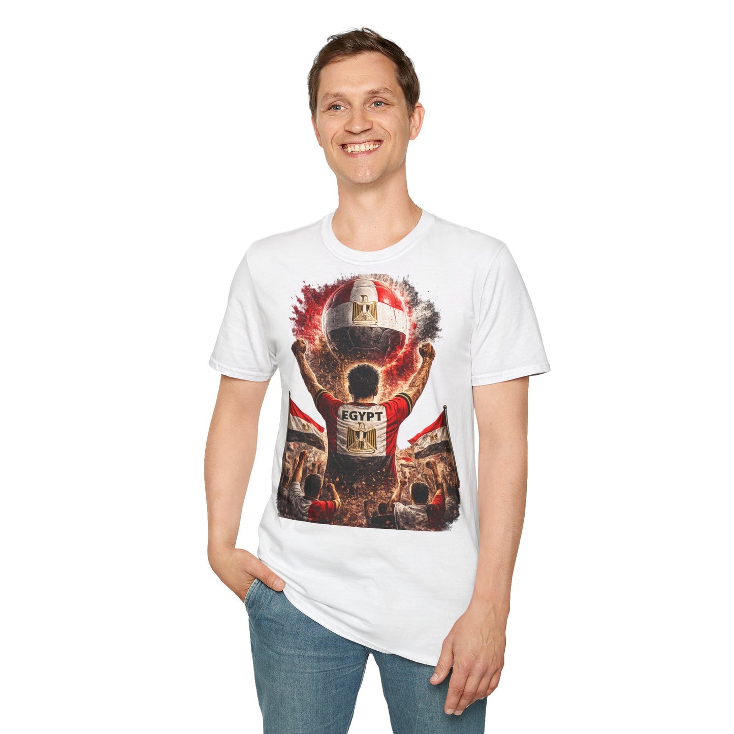Ägypten Fußball Fan T-Shirt | Egypt Supporter Shirt | Egypt Fan Design | Fußball Fanartikel | Geschenk für Ägypten Fans