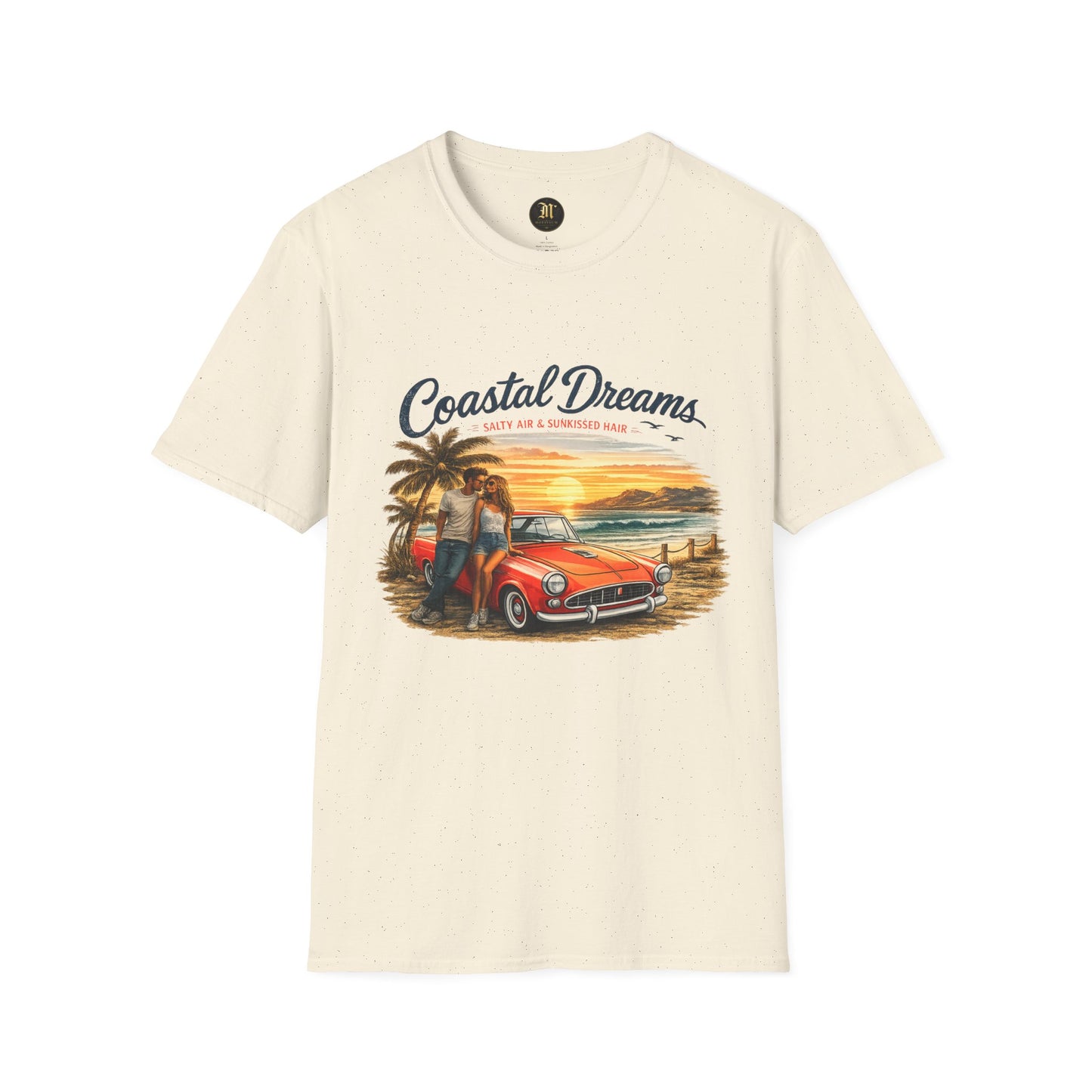 Coastal Dreams T-Shirt – Salty Air & Sunkissed Hair | Vintage Strand Oldtimer Paar Design | Sommer Shirt