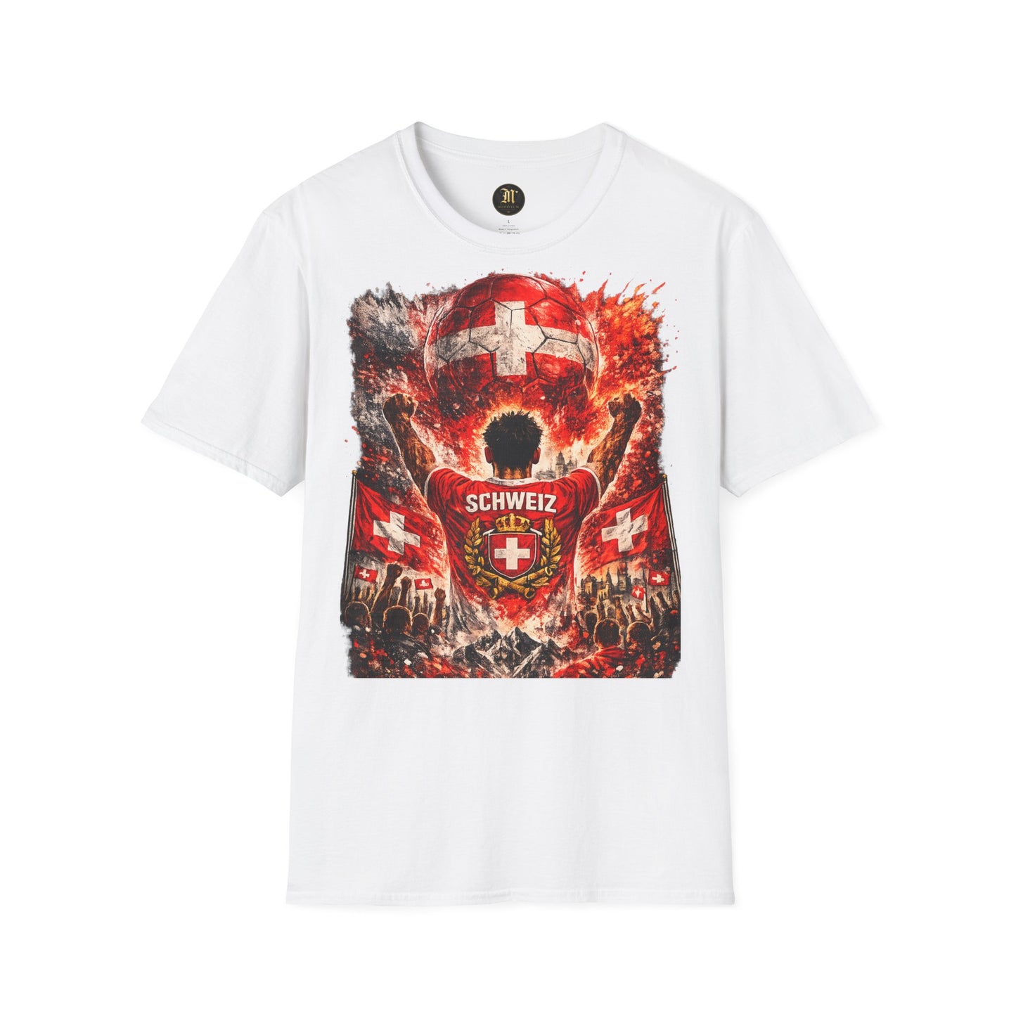 Schweiz Fußball Fan T-Shirt – Schweiz Flagge Supporter Design | Fußball Fanartikel | Geschenk für Fußballfans