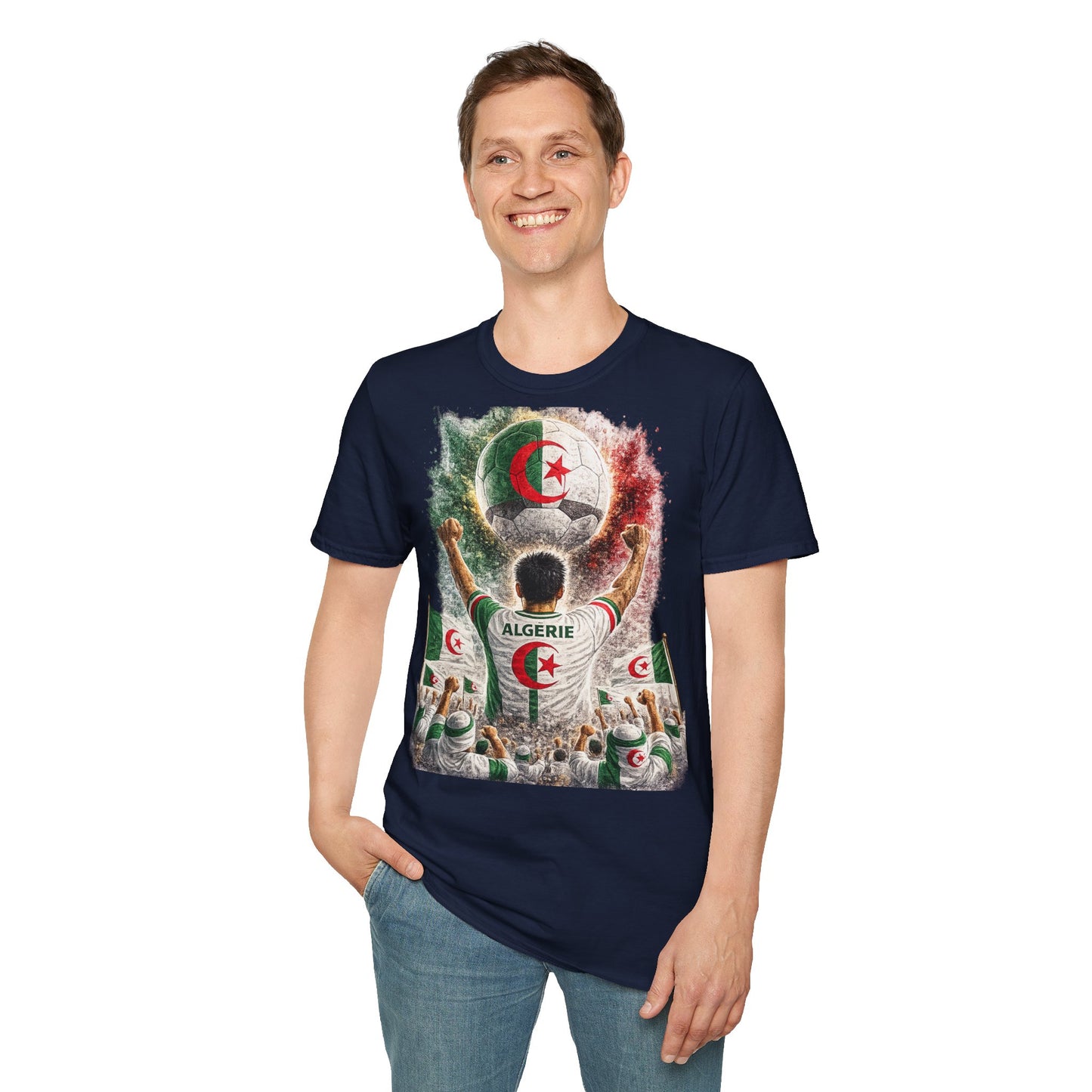 Algerien Fußball Fan T-Shirt | Algerien Supporter Shirt | Algeria Fan Design | Fußball Fanartikel | Geschenk für Algerien Fans