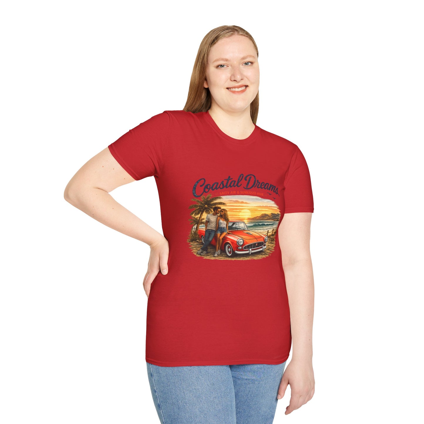 Coastal Dreams T-Shirt – Salty Air & Sunkissed Hair | Vintage Strand Oldtimer Paar Design | Sommer Shirt