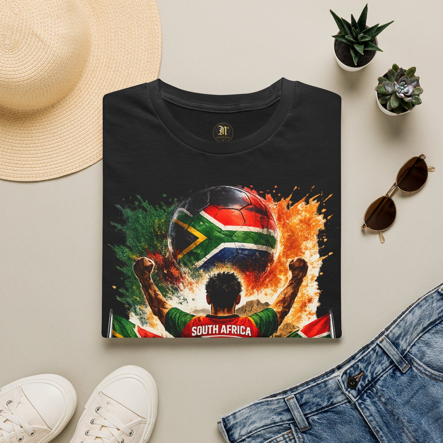 Südafrika Fußball Fan T-Shirt – Südafrika Flagge Supporter Design | Fußball Fanartikel | Geschenk für Fußballfans
