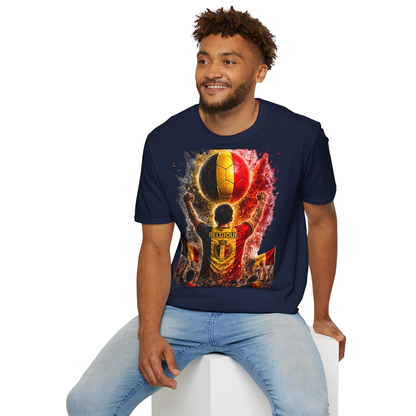 Belgien Fußball Fan T-Shirt | Belgien Supporter Shirt | Belgium Fan Design | Fußball Fanartikel | Geschenk für Belgien Fans