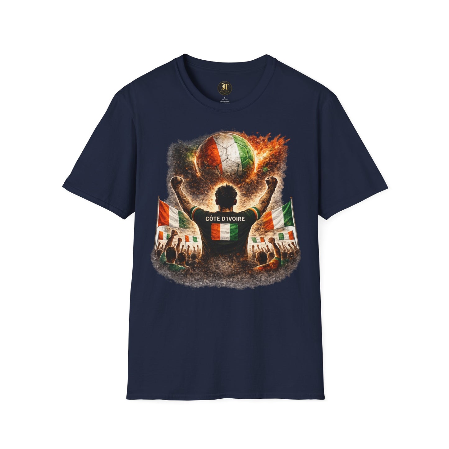 Elfenbeinküste Fußball Fan T-Shirt – Côte d'Ivoire Flagge Supporter Design | Fußball Fanartikel | Geschenk für Fußballfans