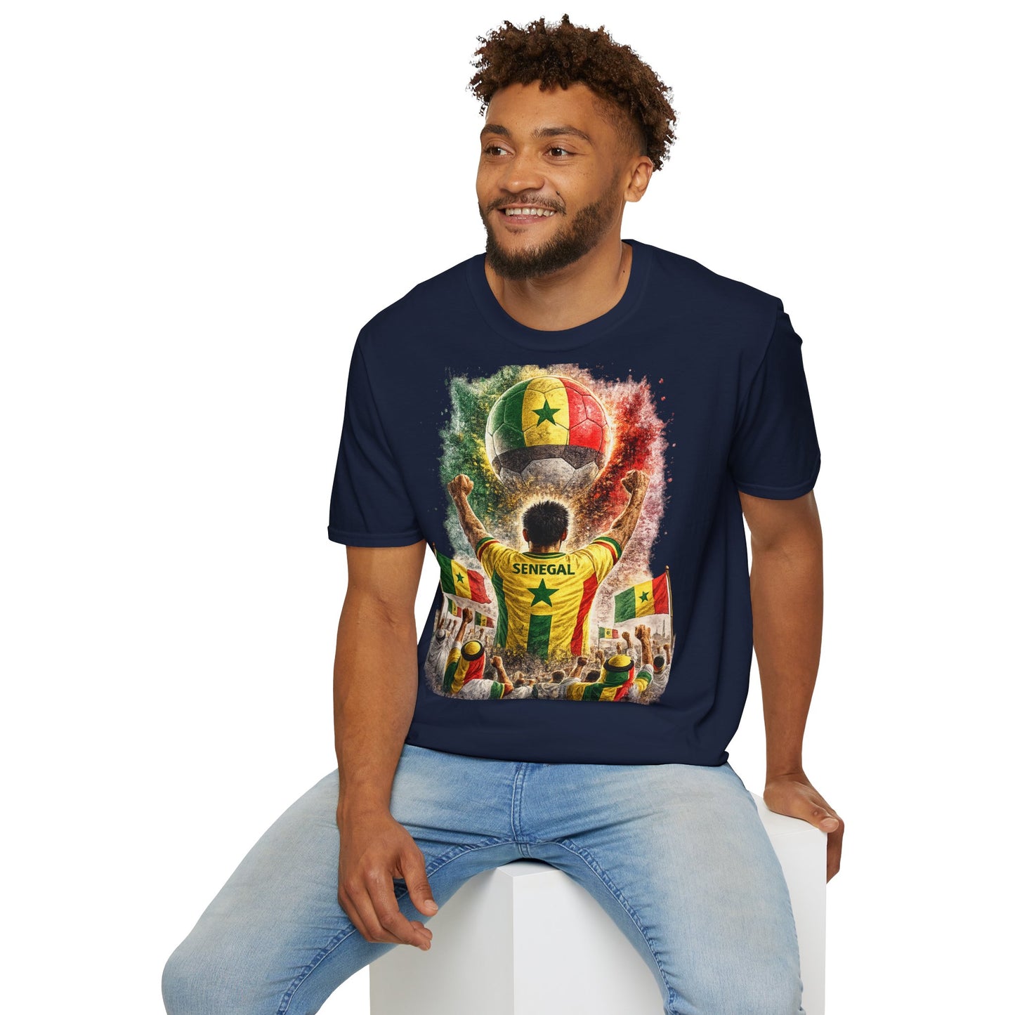 Senegal Fußball Fan T-Shirt | Senegal Supporter Shirt | Senegal Fan Design | Fußball Fanartikel | Geschenk für Senegal Fans
