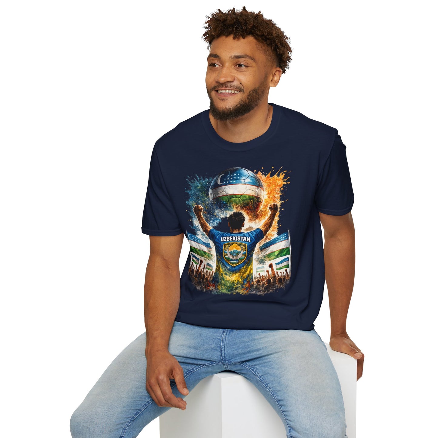Usbekistan Fußball Fan T-Shirt – Usbekistan Flagge Supporter Design | Fußball Fanartikel | Geschenk für Fußballfans