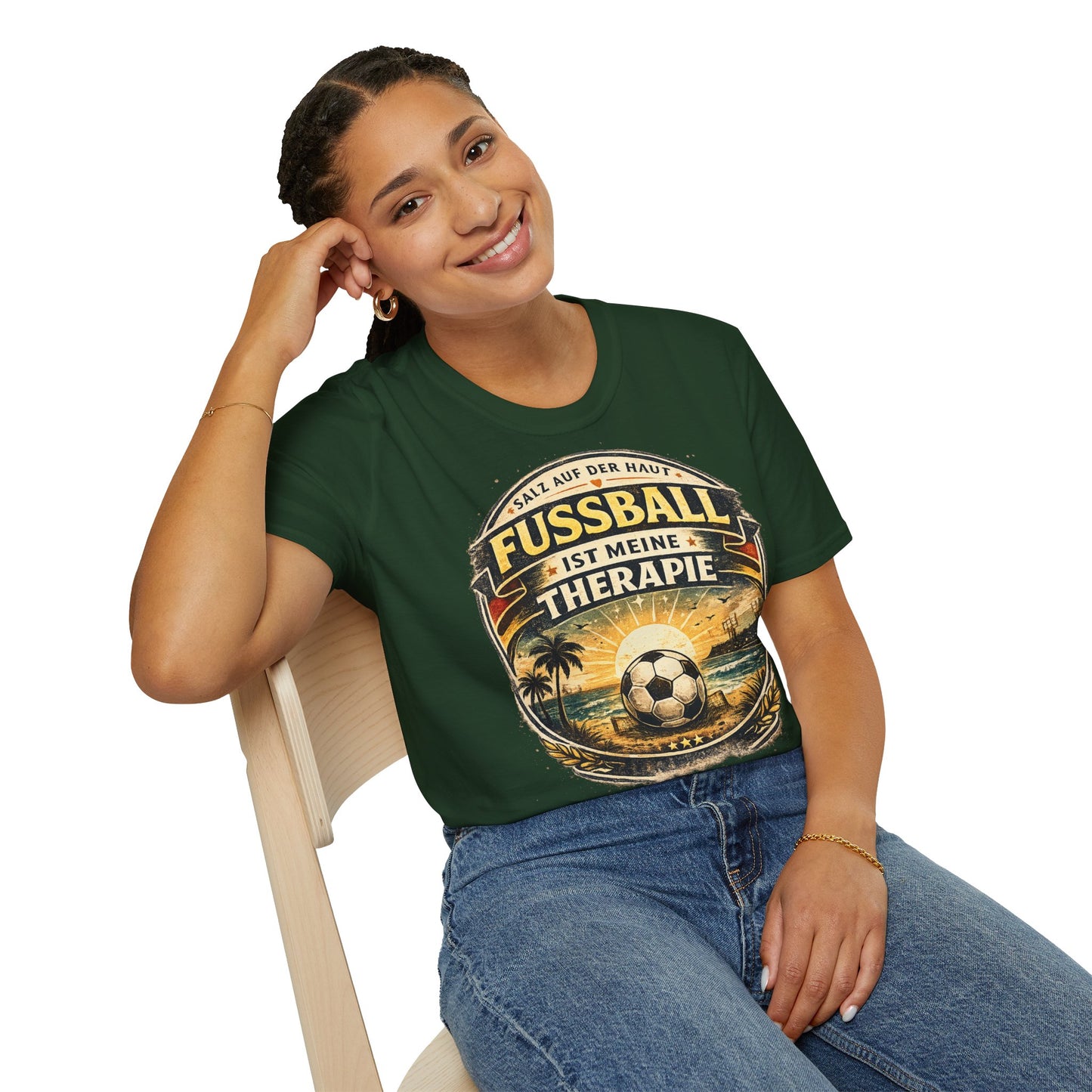 Fußball ist meine Therapie Shirt | Vintage Fußball Sommer Beach Lifestyle T-Shirt