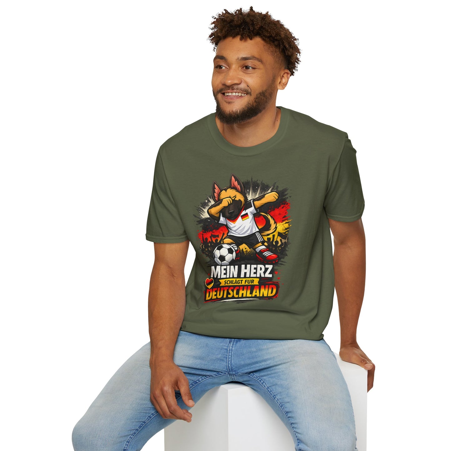 Deutschland Fußball Fan Hund T-Shirt – Schäferhund im Deutschland Trikot | Motivium