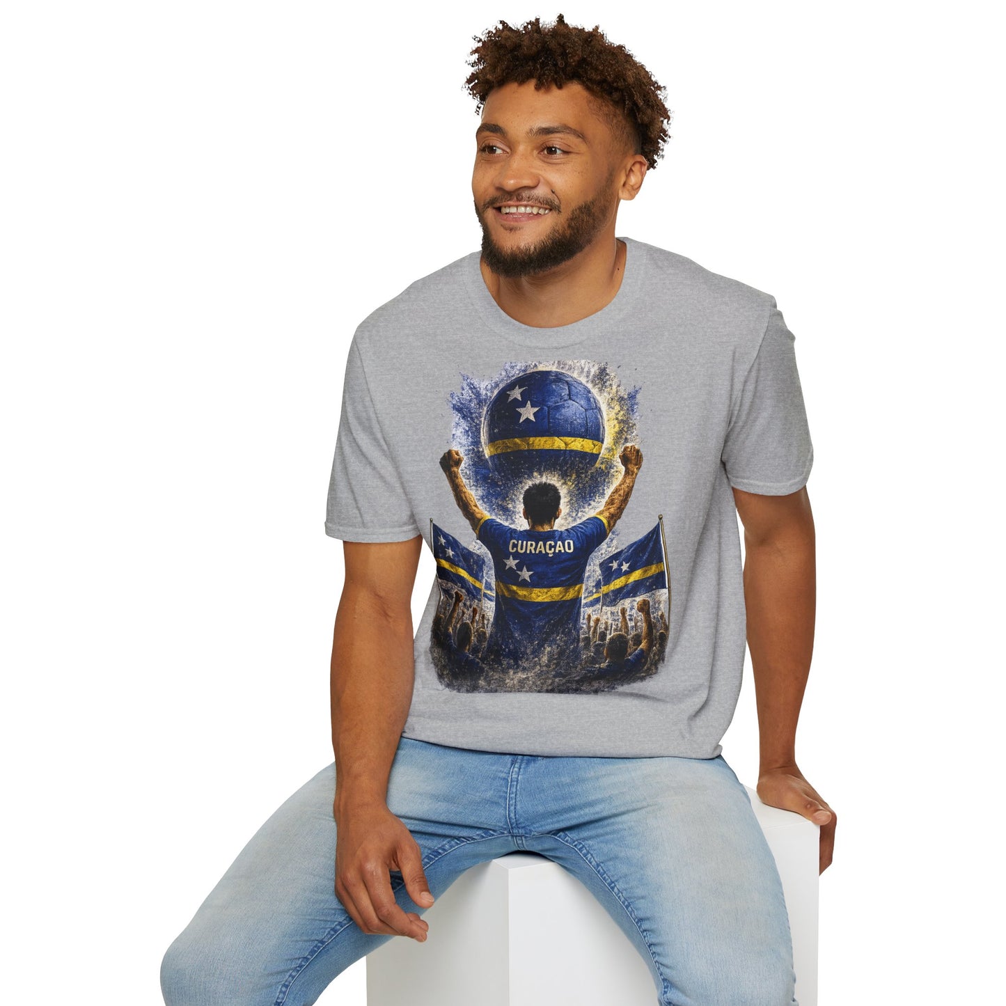 Curaçao Fußball Fan T-Shirt | Curaçao Supporter Shirt | Curacao Fan Design | Fußball Fanartikel | Geschenk für Curaçao Fans