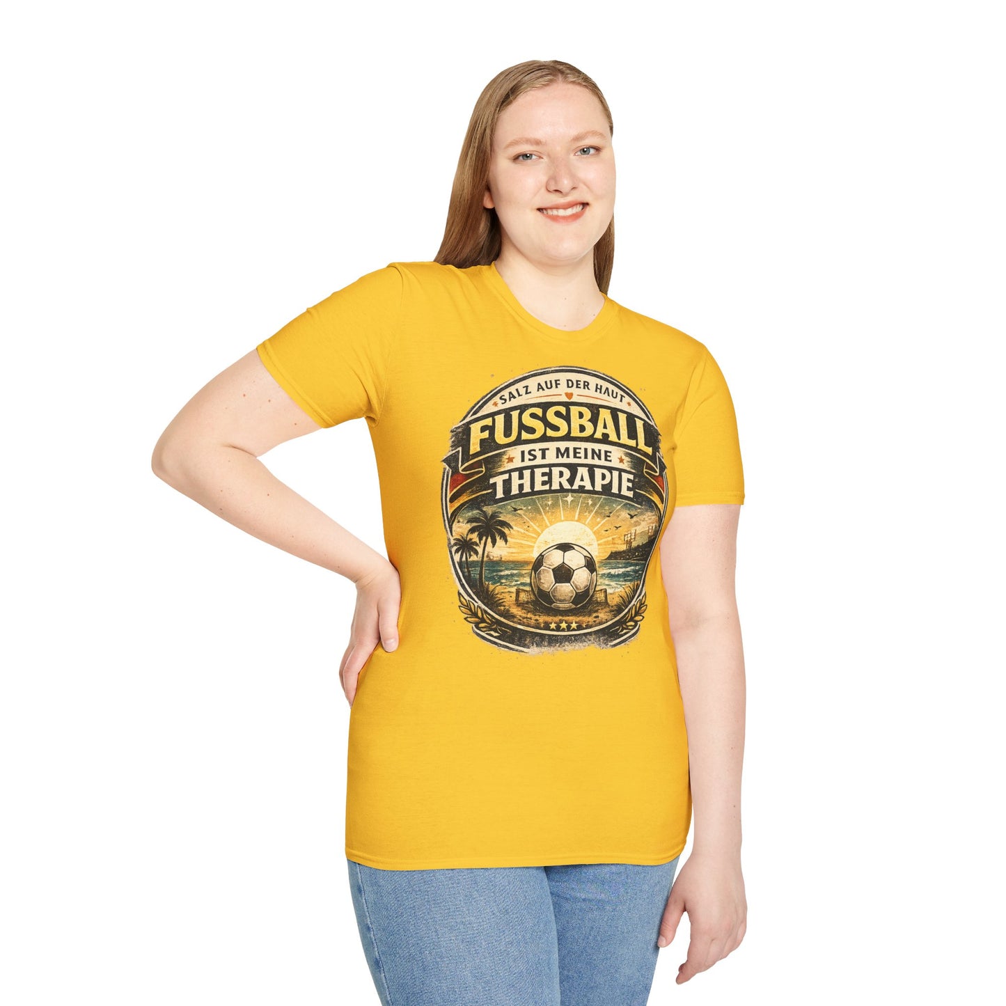 Fußball ist meine Therapie Shirt | Vintage Fußball Sommer Beach Lifestyle T-Shirt
