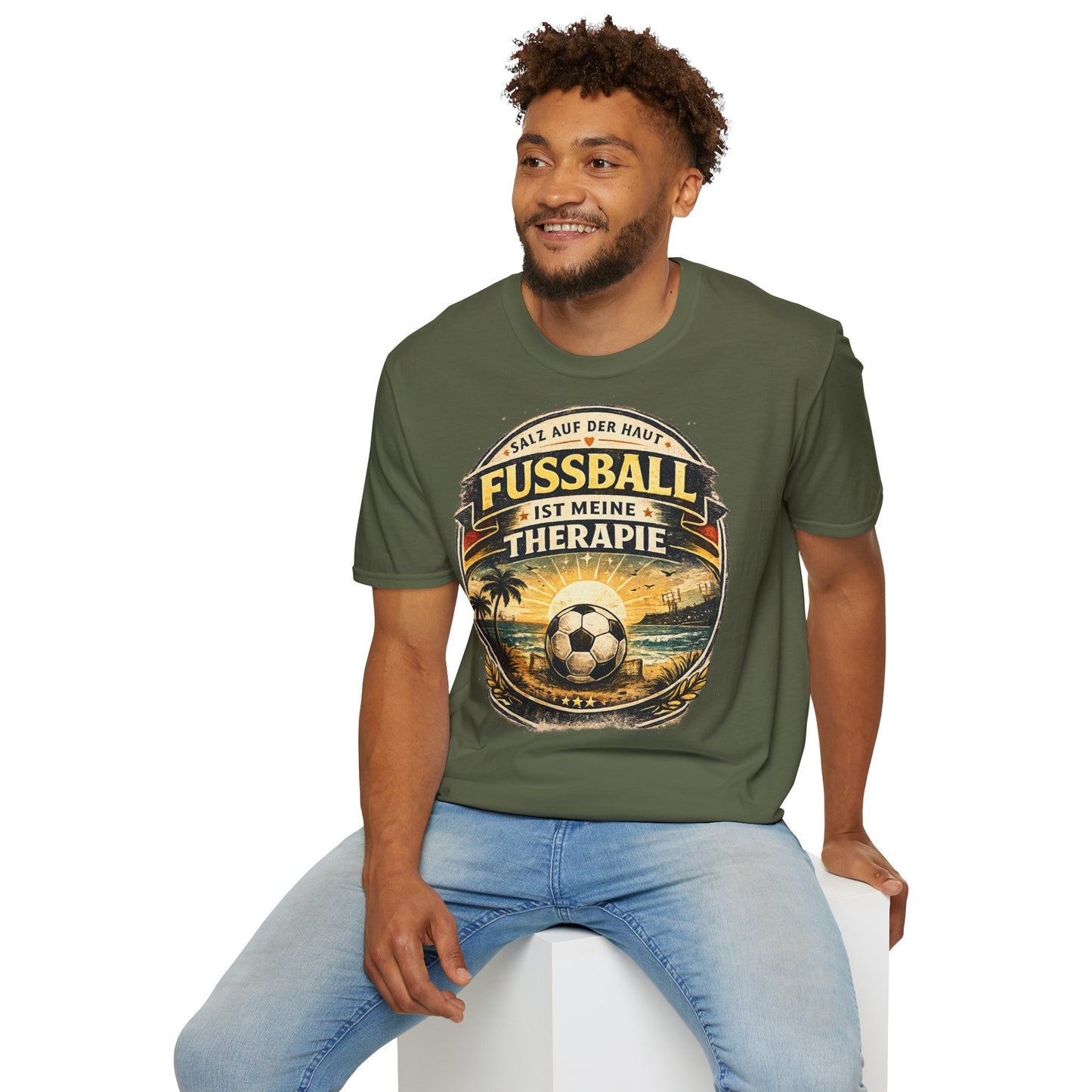 Fußball ist meine Therapie Shirt | Vintage Fußball Sommer Beach Lifestyle T-Shirt