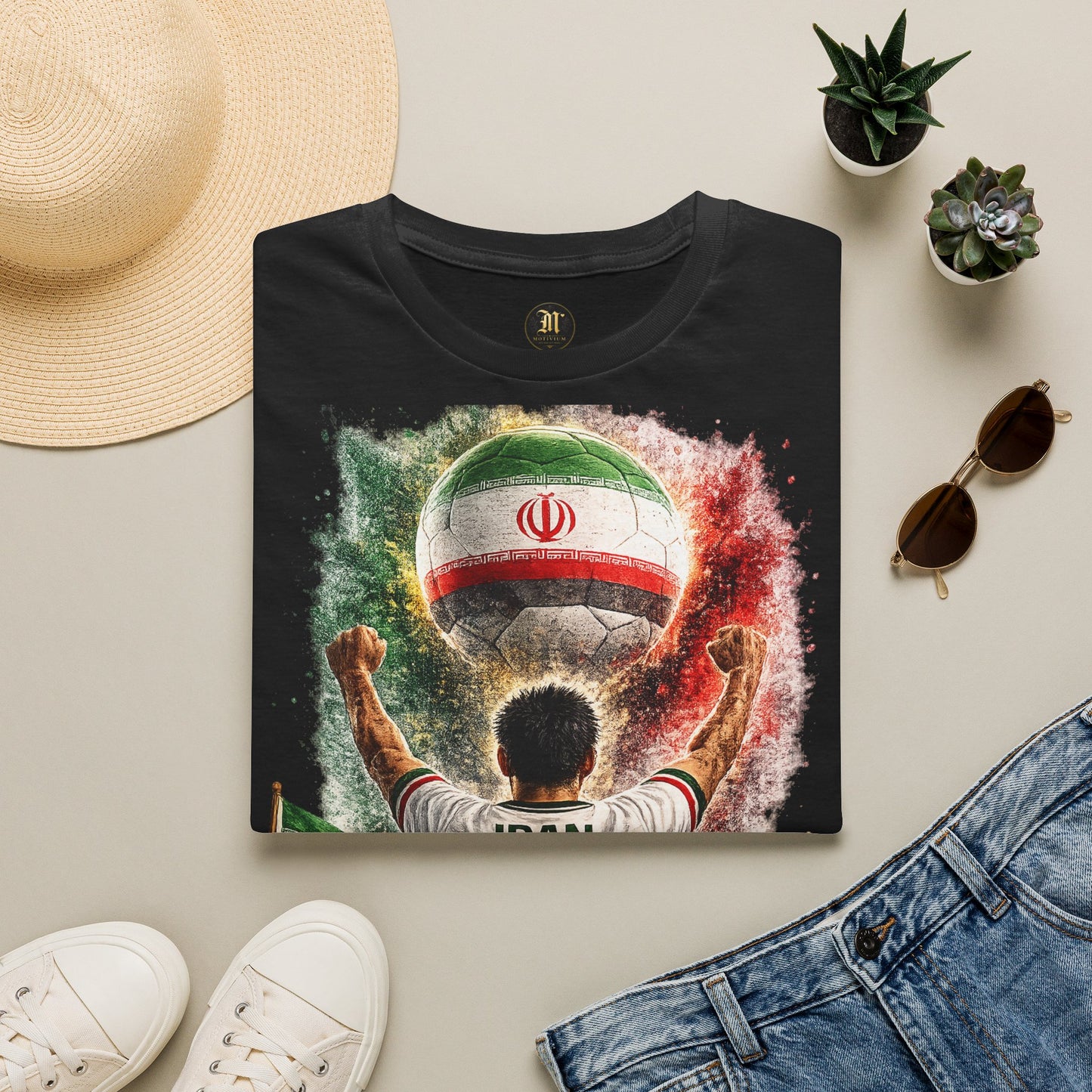 Iran Fußball Fan T-Shirt | Iran Supporter Shirt | Iran Fan Design | Fußball Fanartikel | Geschenk für Iran Fans