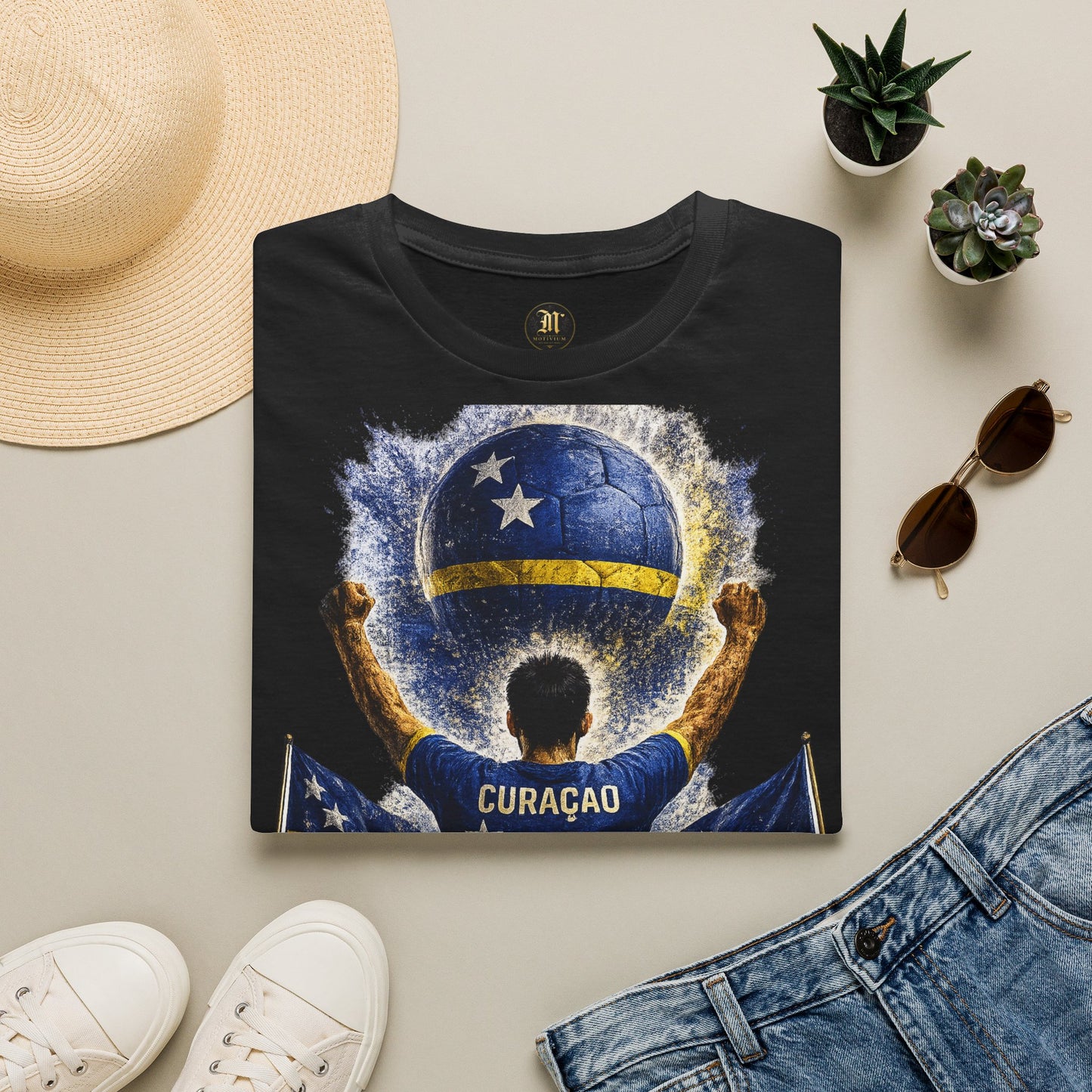 Curaçao Fußball Fan T-Shirt | Curaçao Supporter Shirt | Curacao Fan Design | Fußball Fanartikel | Geschenk für Curaçao Fans