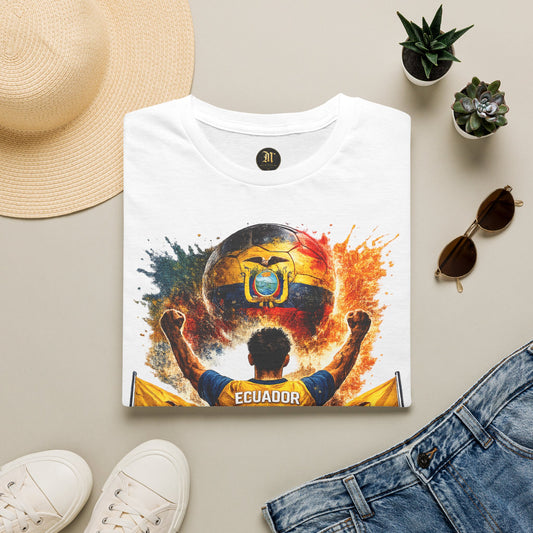 Ecuador Fußball Fan T-Shirt – Ecuador Flagge Supporter Design | Fußball Fanartikel | Geschenk für Fußballfans