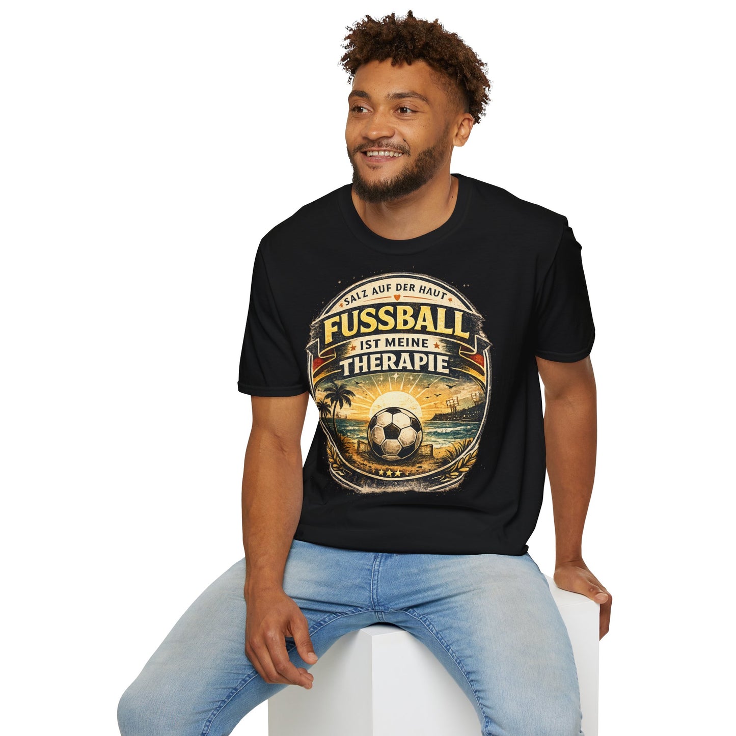 Fußball ist meine Therapie Shirt | Vintage Fußball Sommer Beach Lifestyle T-Shirt